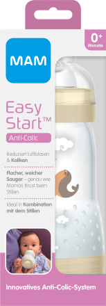 Confezione da 1 1 Unità ZEDMM202M hellblau 260 ml MAM Easy Start Antikolic Babyflasche mit Sauger Mis 2