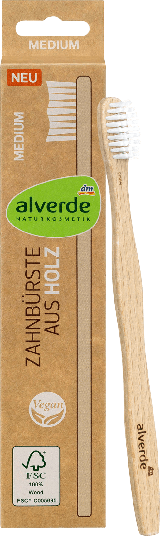 Alverde Naturkosmetik Zahnburste Aus Holz Medium 1 St Dauerhaft Gunstig Online Kaufen Dm De