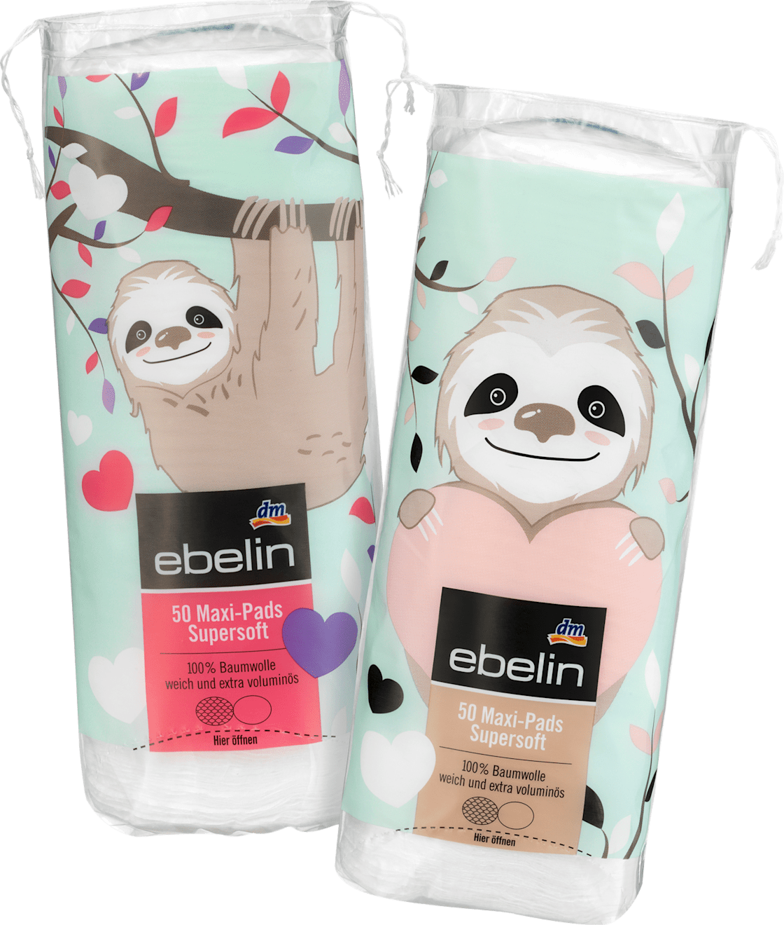 Ebelin Maxi Pads Supersoft Wattepads Sort 50 St Dm At