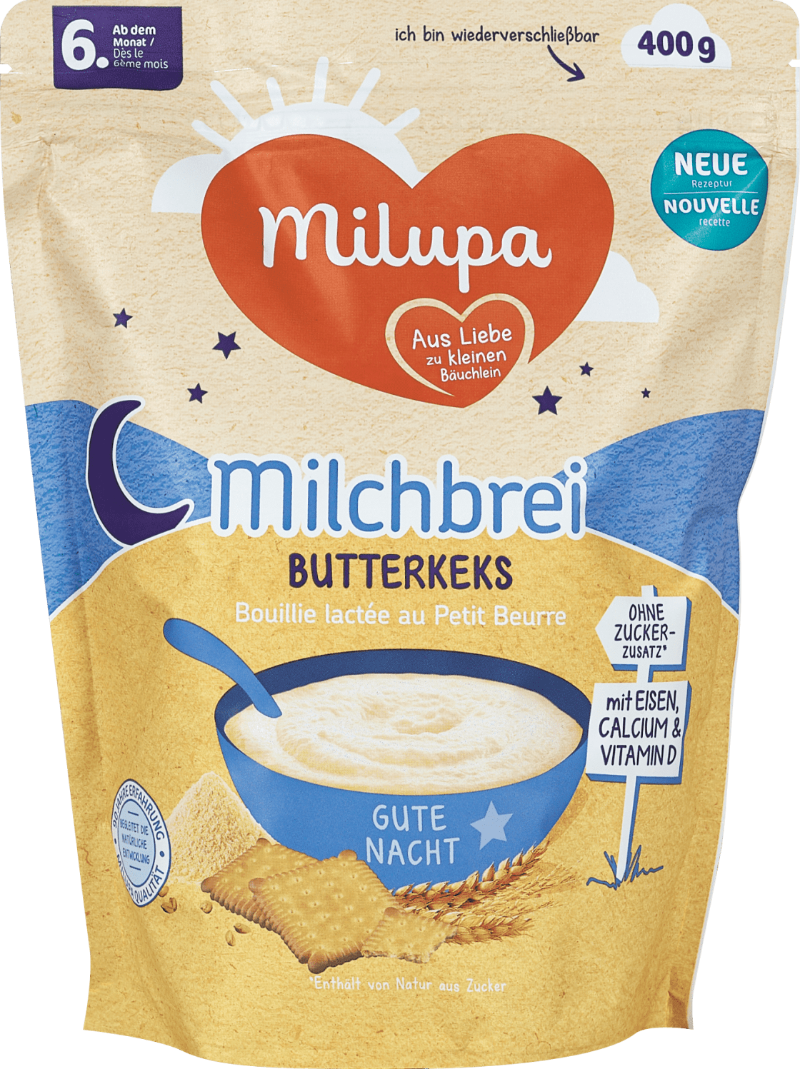 Milupa Gute Nacht Milchbrei Butterkeks 400 G Dm At