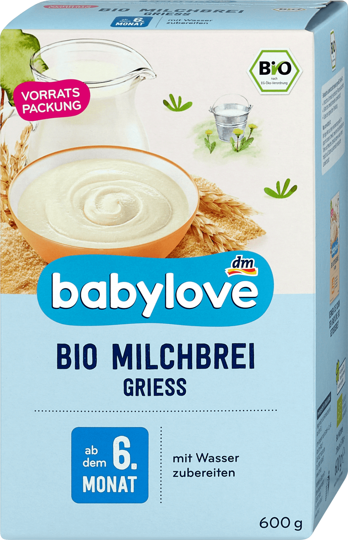 Babylove Bio Milchbrei Griess 600 G Dm At