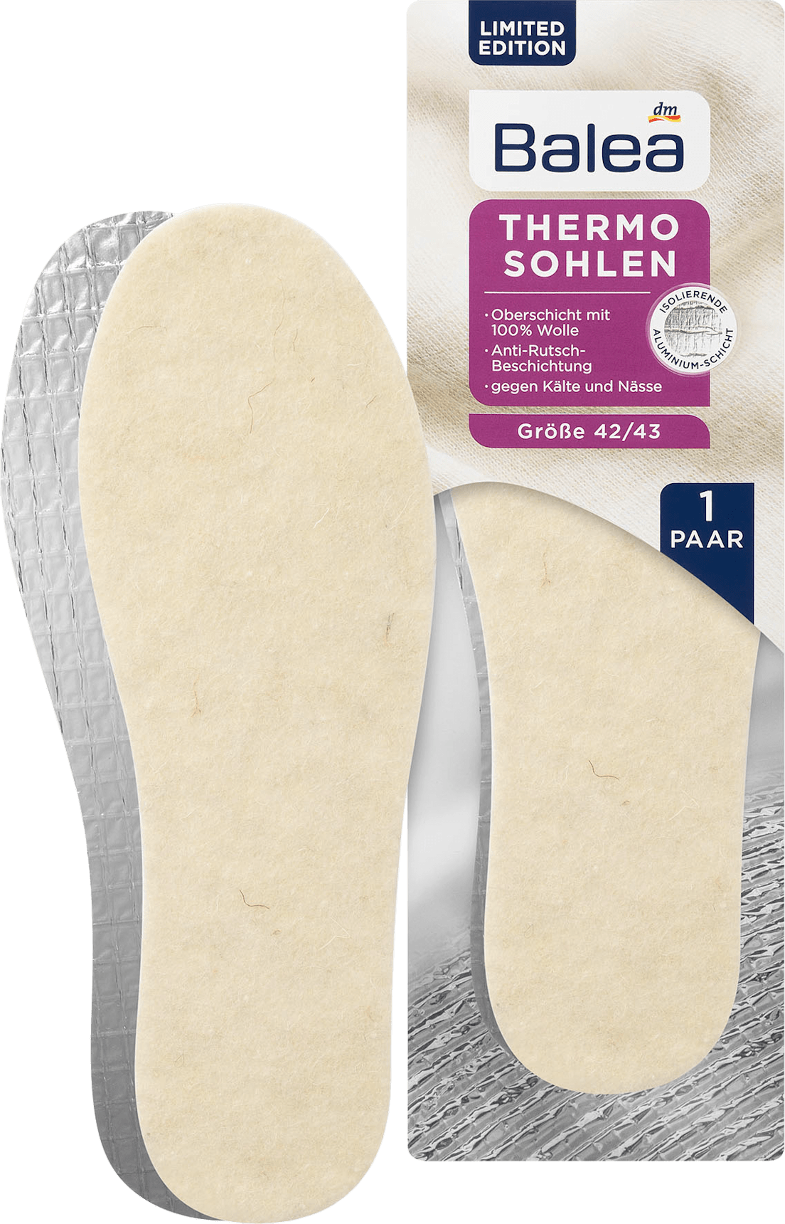 Balea Thermosohlen Grosse 42 43 1 Paar 2 St Dauerhaft Gunstig Online Kaufen Dm De