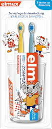 Elmex Baby Zahnpflegeset 2x Zahnburste Baby Zahncreme 20ml Und Becher 0 Bis 2 Jahre 1 St Dauerhaft Gunstig Online Kaufen Dm De