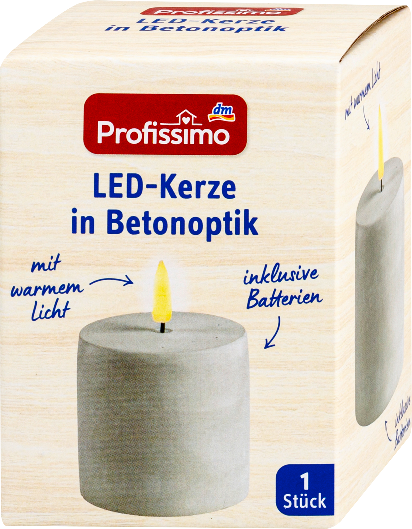 Profissimo LED-Kerze in Betonoptik bei DM kaufen