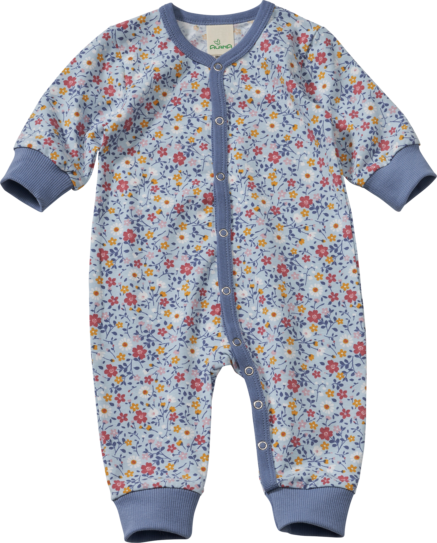 Schlafanzug Pro Climate mit Blumen-Muster, blau, Gr. 50/56