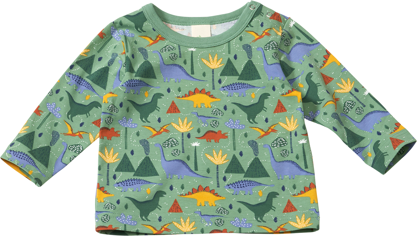 Langarmshirt Pro Climate mit Dino-Muster, grün, Gr. 80