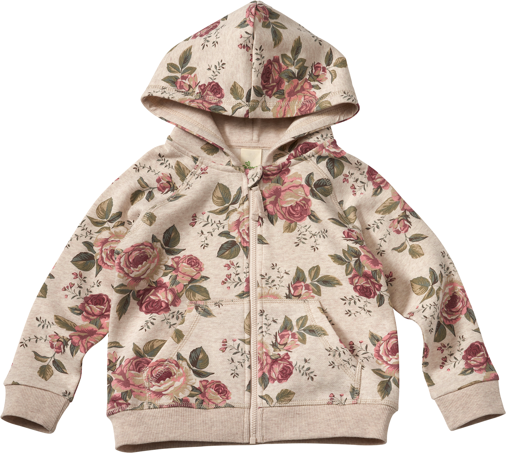 Sweatjacke mit Rosen-Muster, beige, Gr. 104