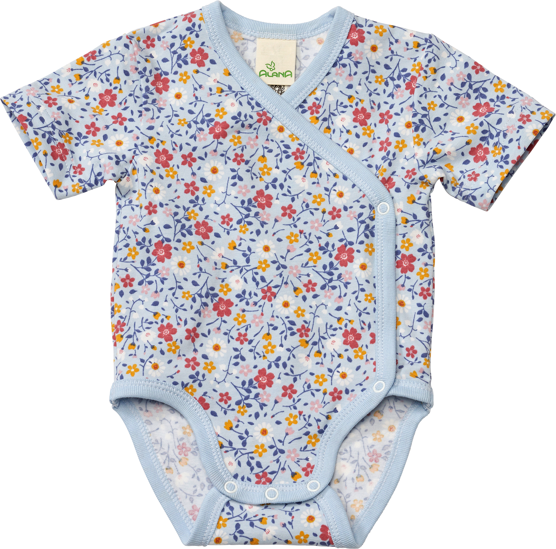 Wickelbody Pro Climate mit Blumen-Muster, blau, Gr. 50/56