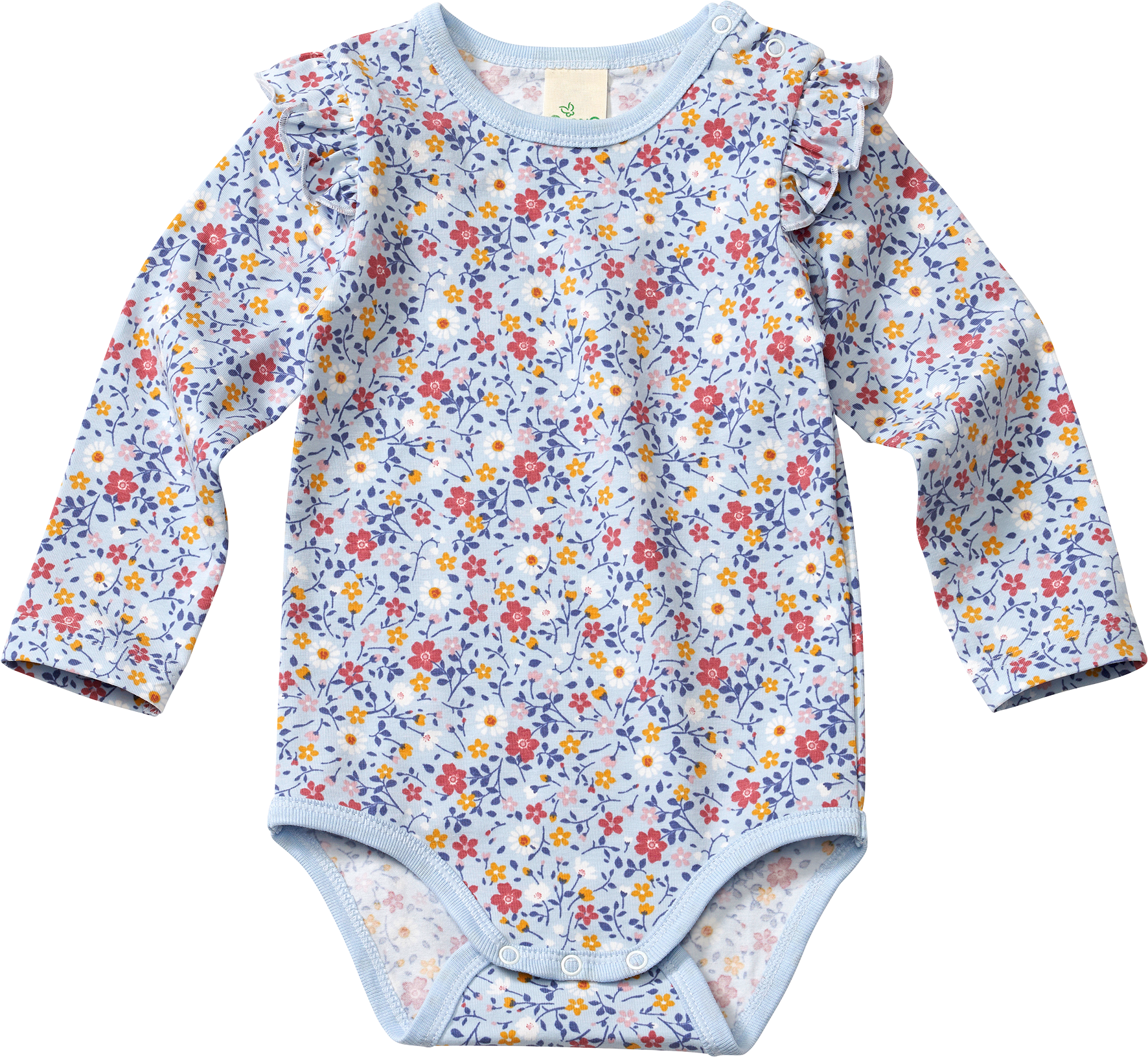 Body Langarm Pro Climate mit Blumen-Muster, blau, Gr. 98/104