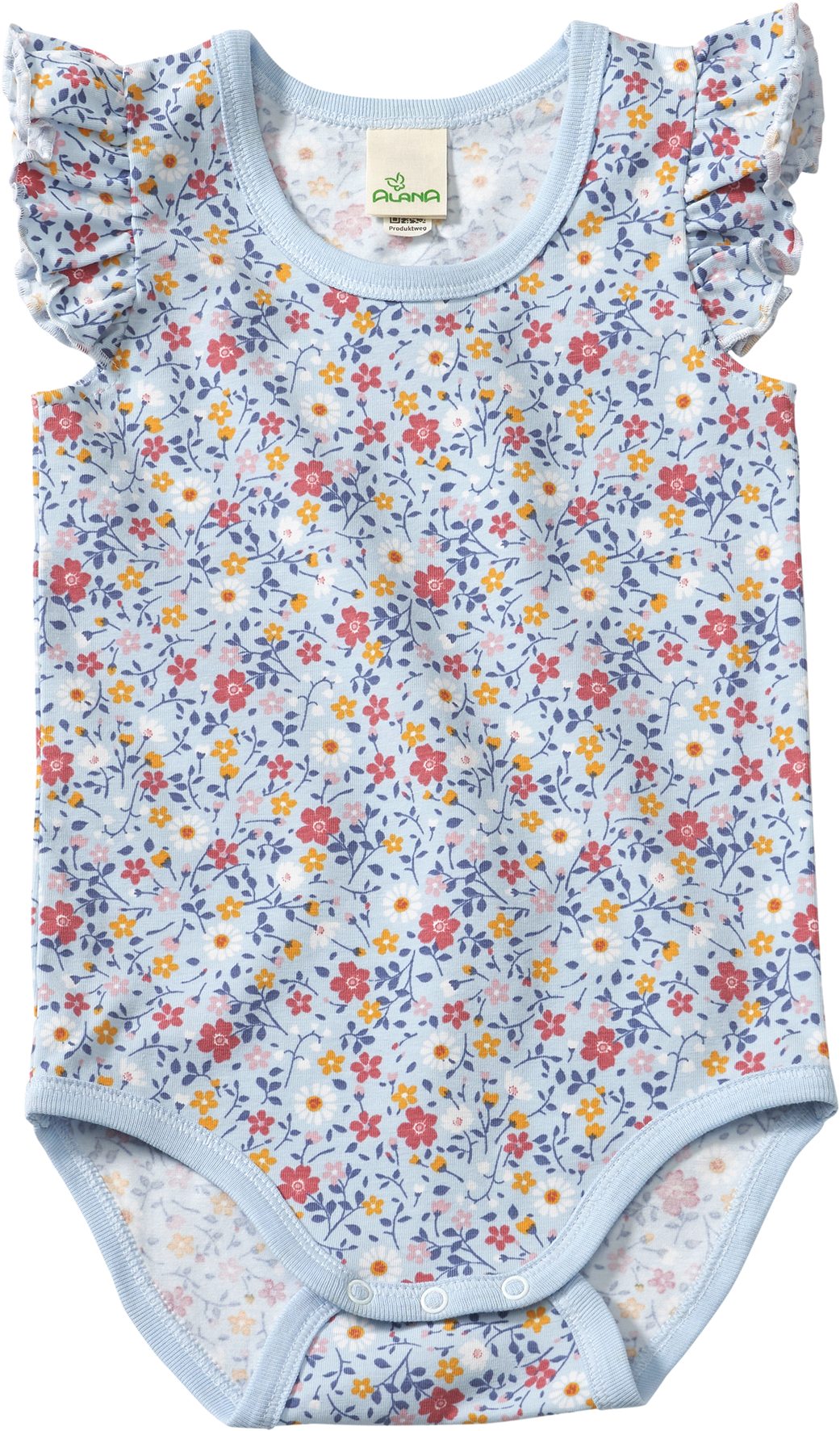 Body Ärmellos Pro Climate mit Blumen-Muster, blau, Gr. 74/80