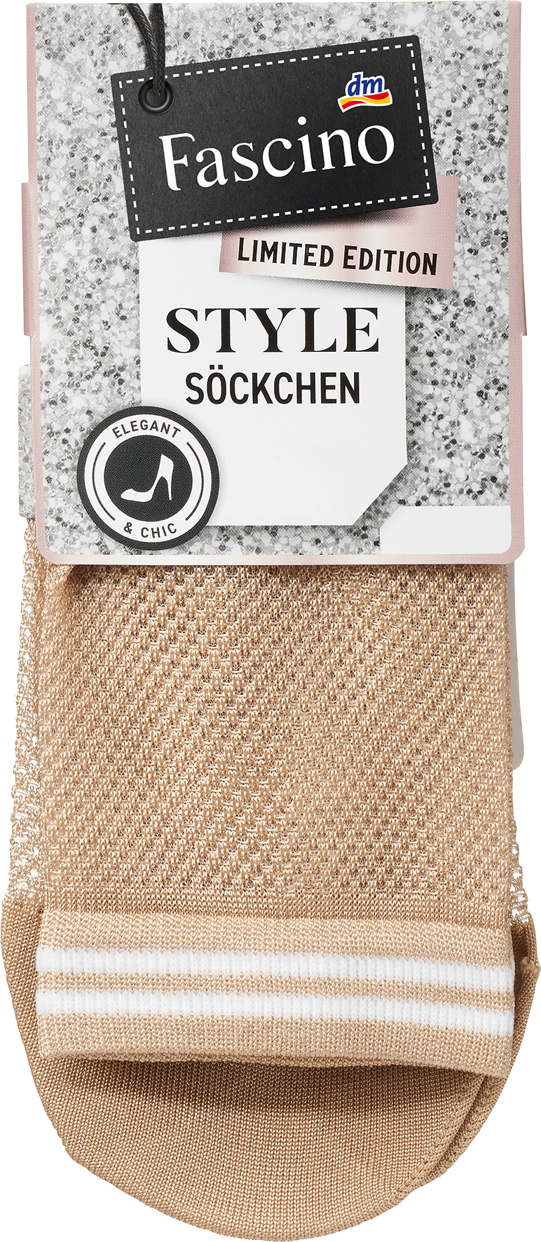 Socken mit Netz-Optik beige Gr. 39-42