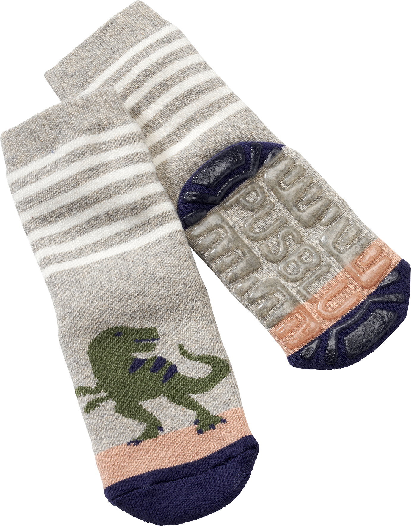 Stoppersocken mit Dino-Motiv, grau, Gr. 25/26