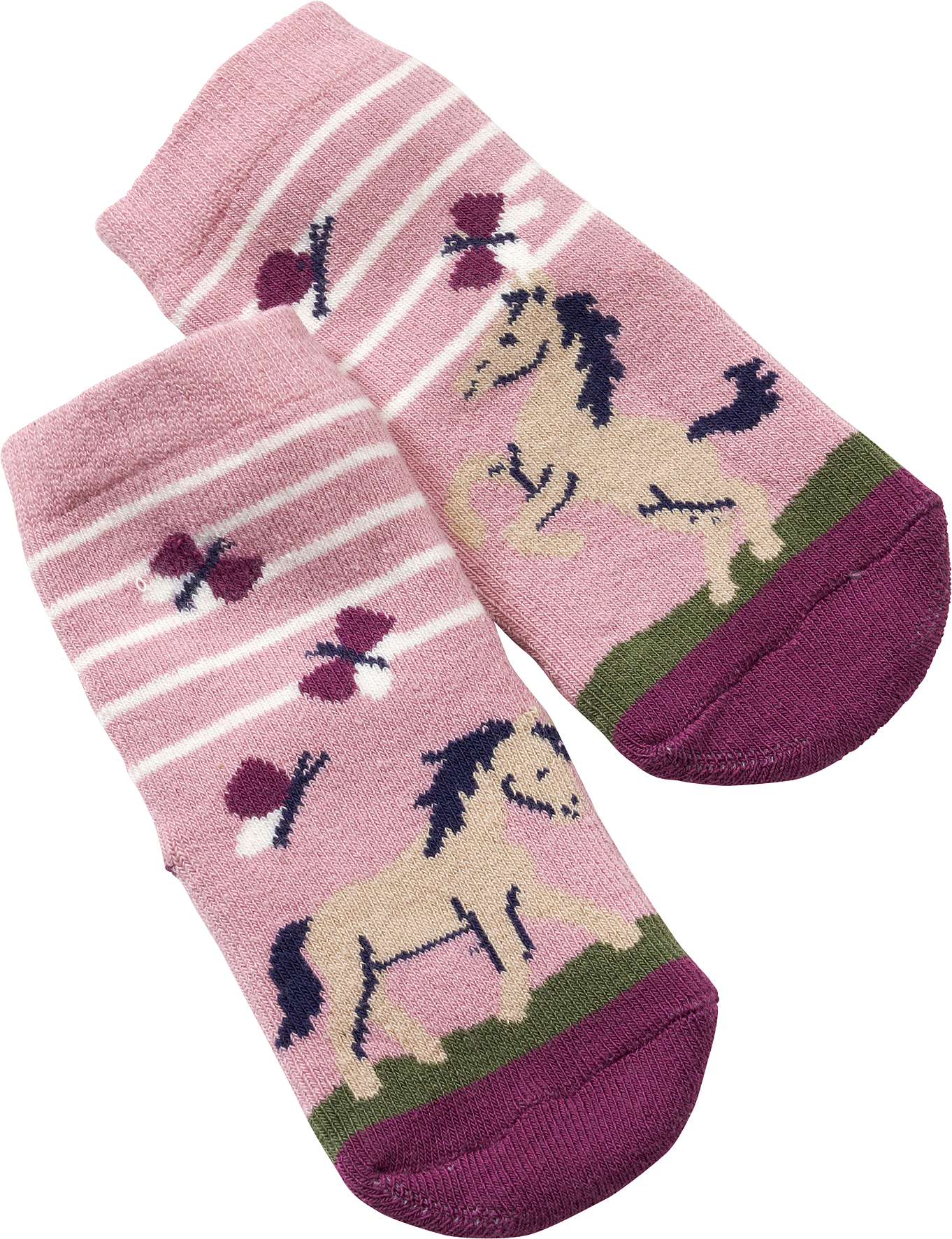 Stoppersocken mit Einhorn-Motiv, rosa, Gr. 19/20