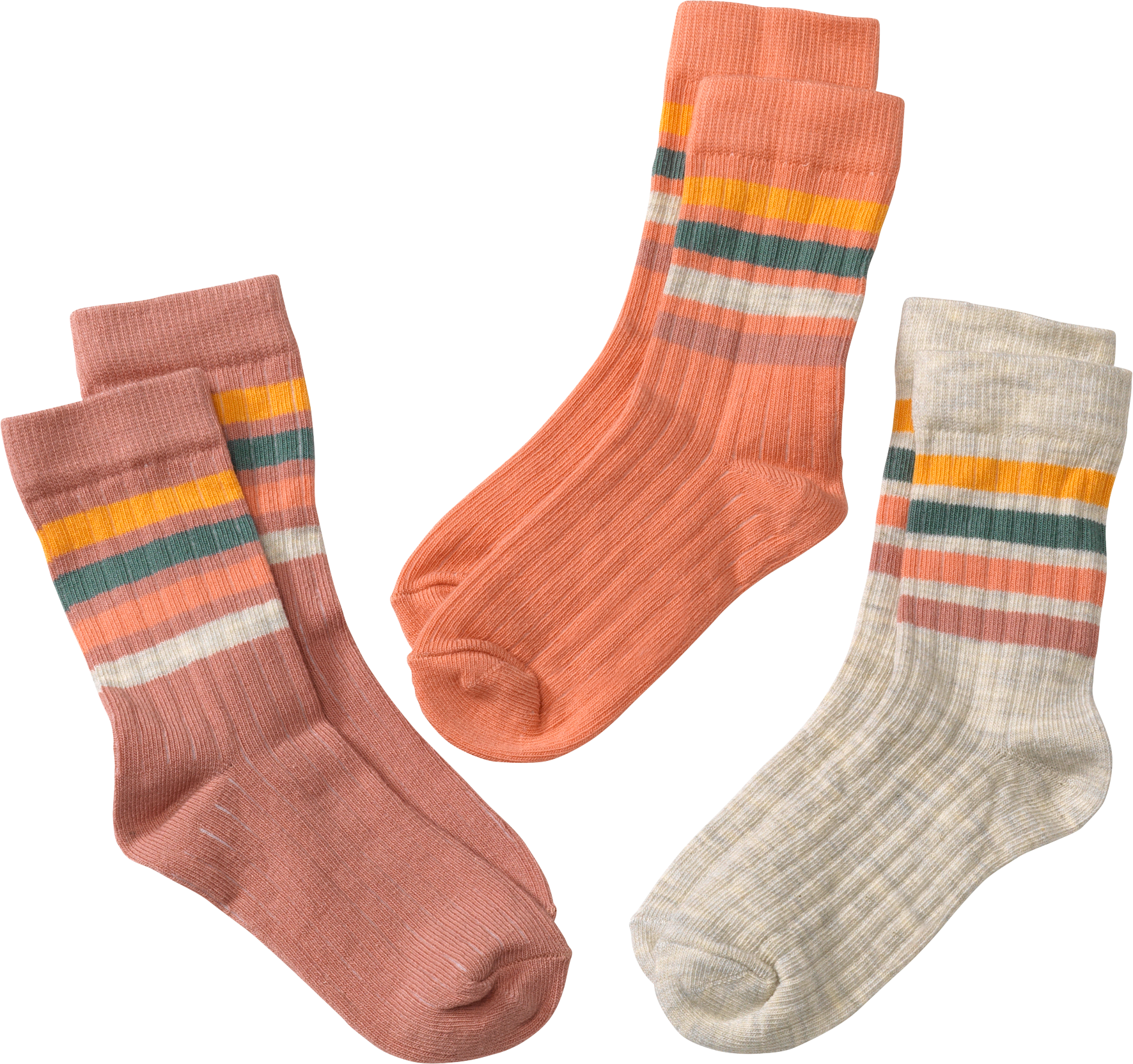 Socken mit Ringeln, rosa + beige, Gr. 23/26