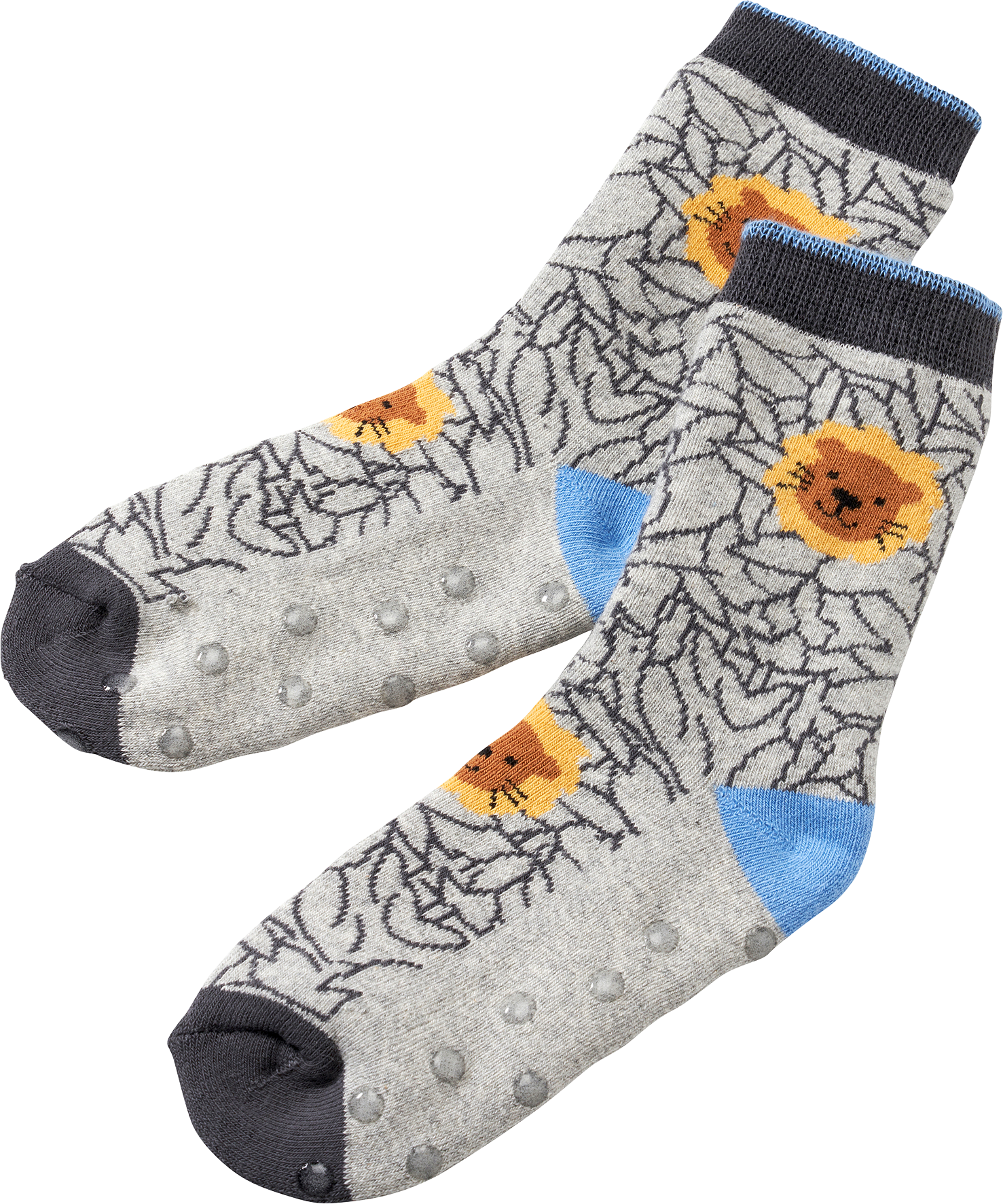 ABS Socken mit Tier-Motiv, grau & blau, Gr. 23/26