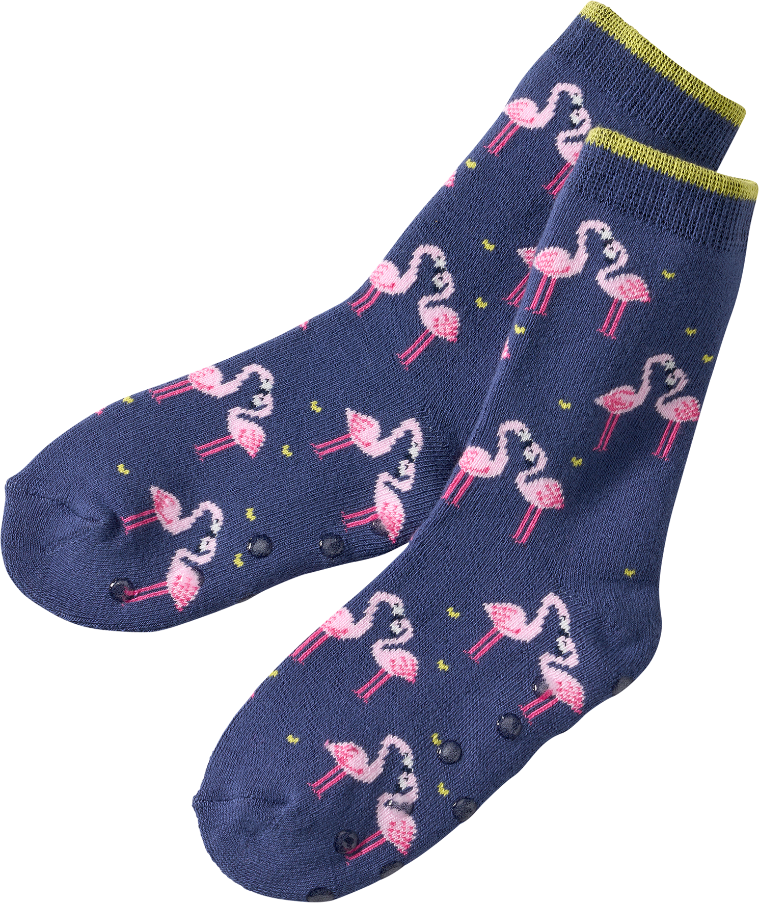 ABS Socken mit Flamingo-Muster, lila, Gr. 23/26