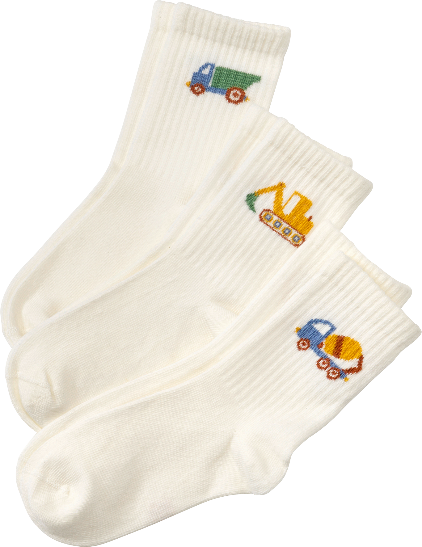 Socken mit Bagger-Motiv, weiß, Gr. 31/33