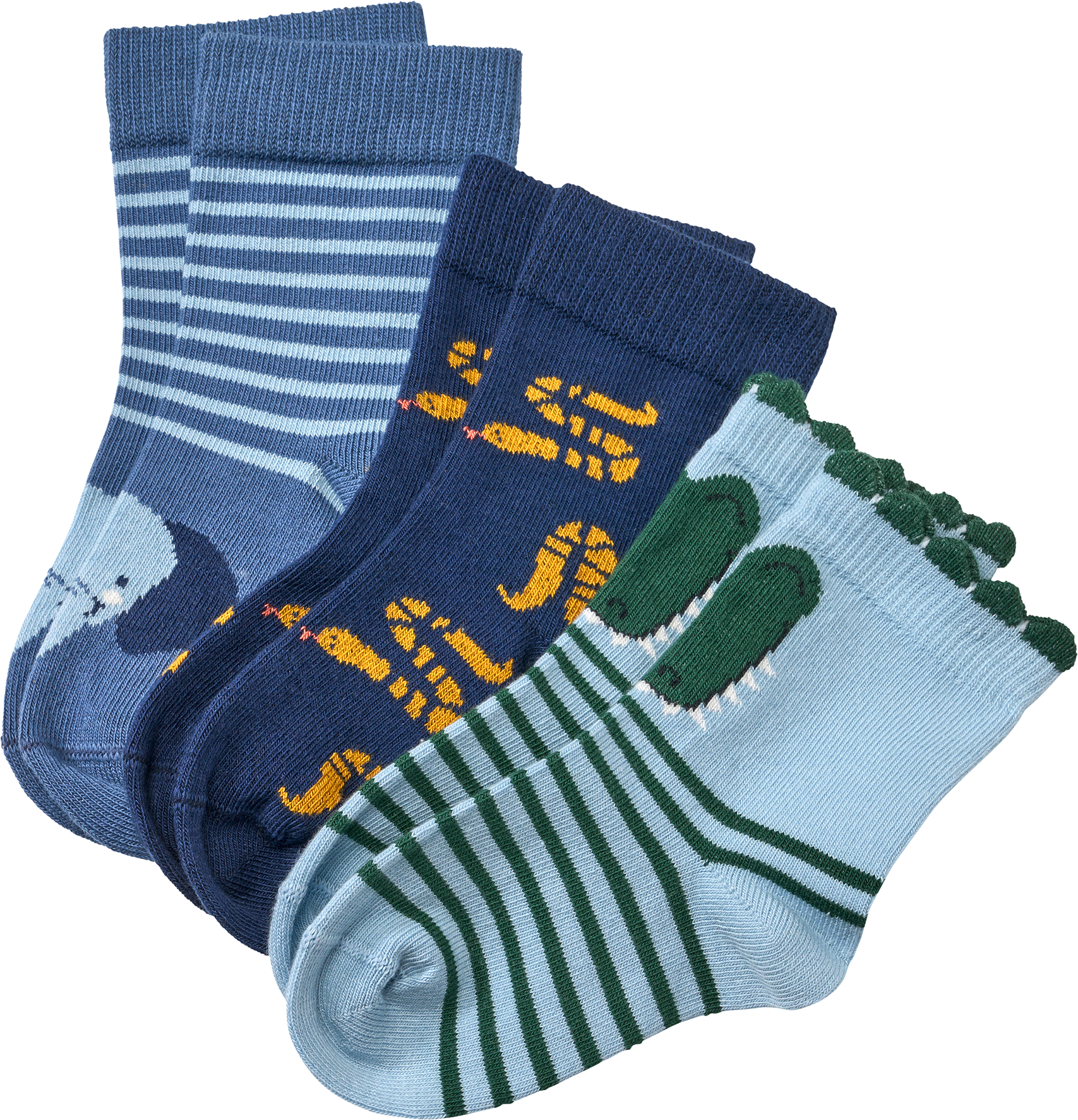 Socken mit Tier-Motiven, blau, Gr. 19/22