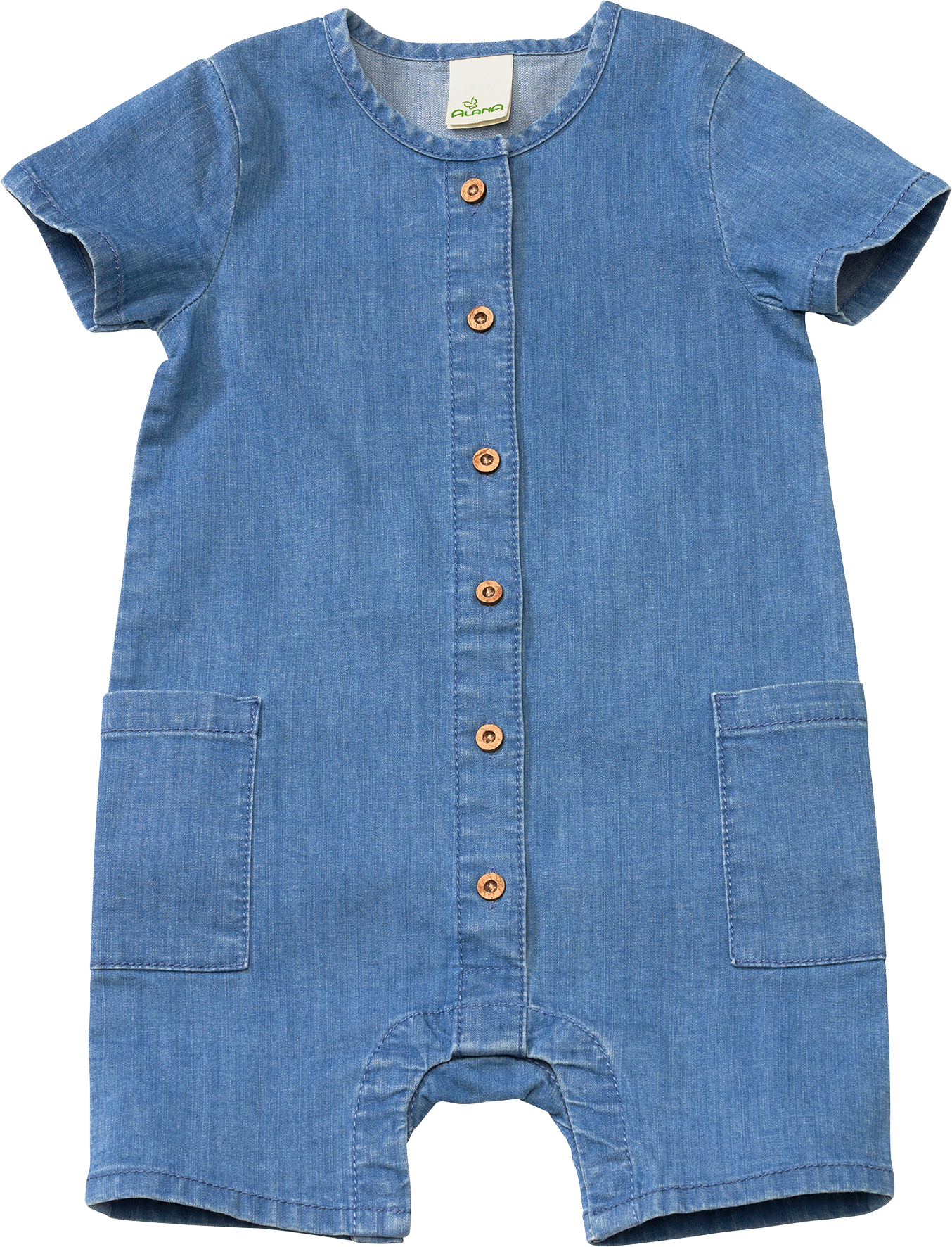 Strampler aus Jeansstoff, blau, Gr. 74