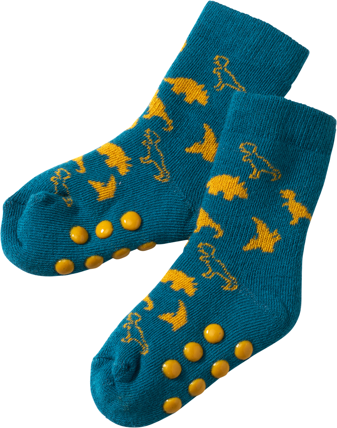 ABS Socken mit Dino-Muster, blau, Gr. 19/22