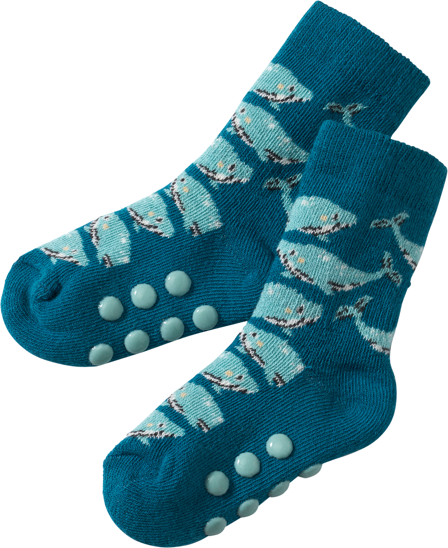 ABS Socken mit Wal-Muster, blau, Gr. 18/19