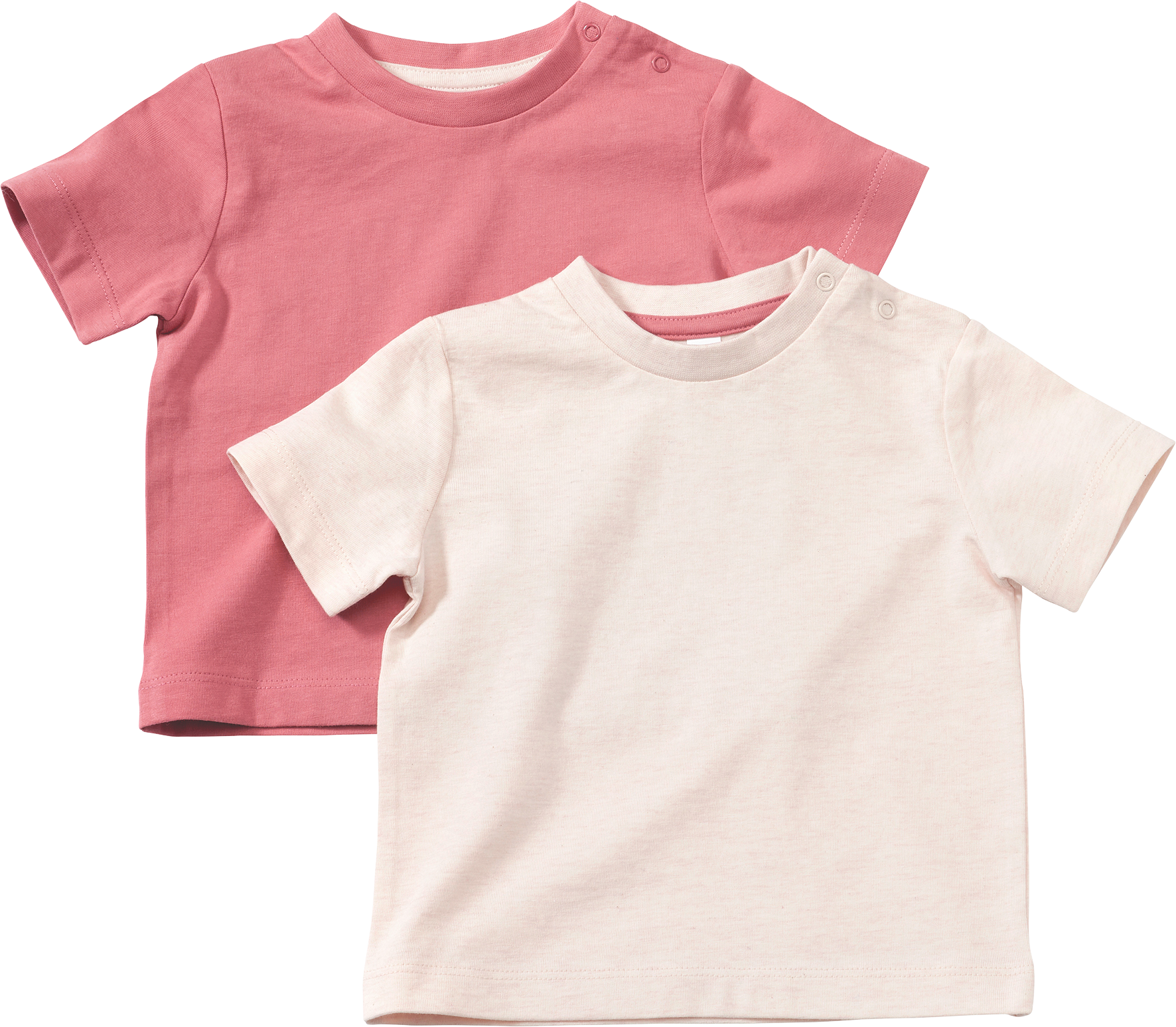 T-Shirts, rosa + beige, Gr. 74