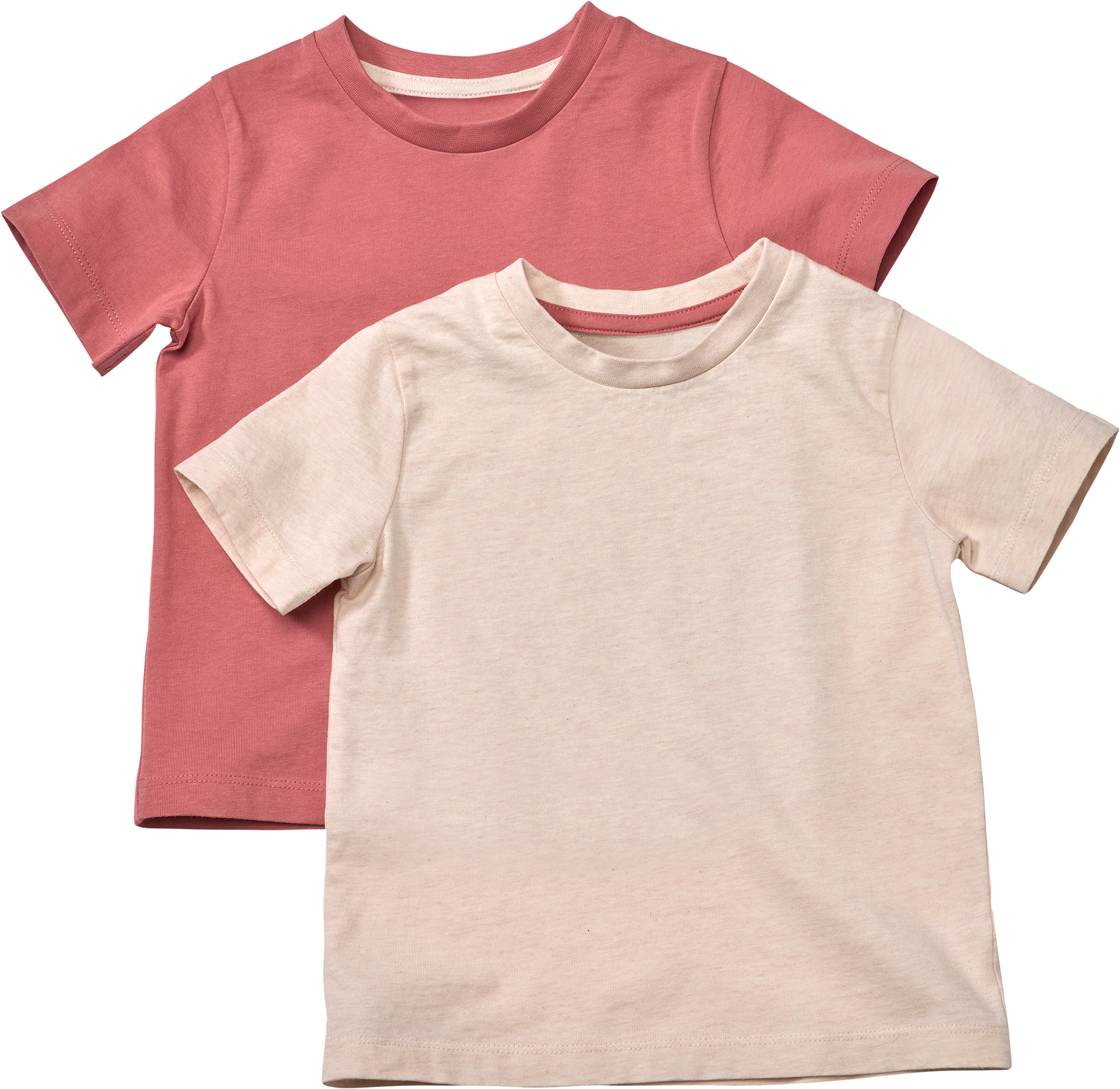 T-Shirts, rosa + beige, Gr. 110