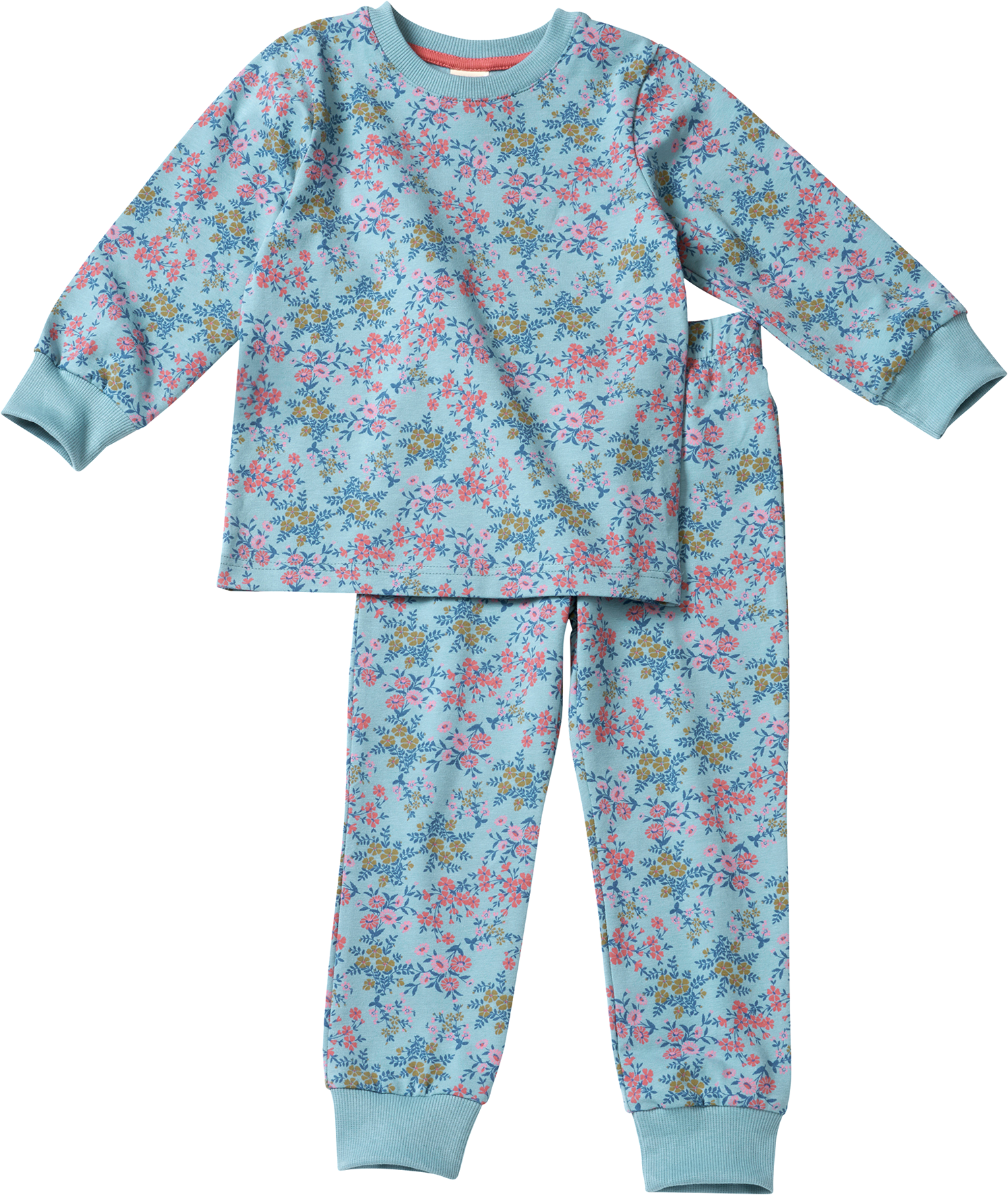 Schlafanzug Pro Climate mit Blumen-Muster, blau, Gr. 104