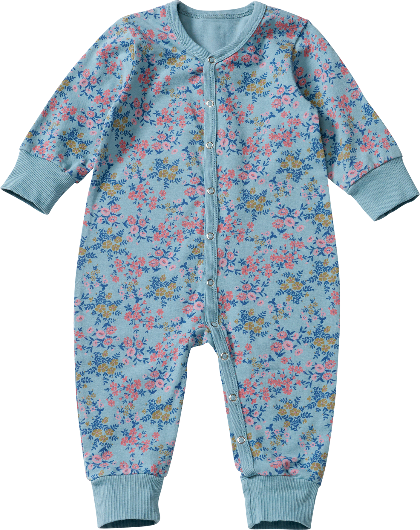 Schlafanzug Pro Climate mit Blumen-Muster, blau, Gr. 50/56