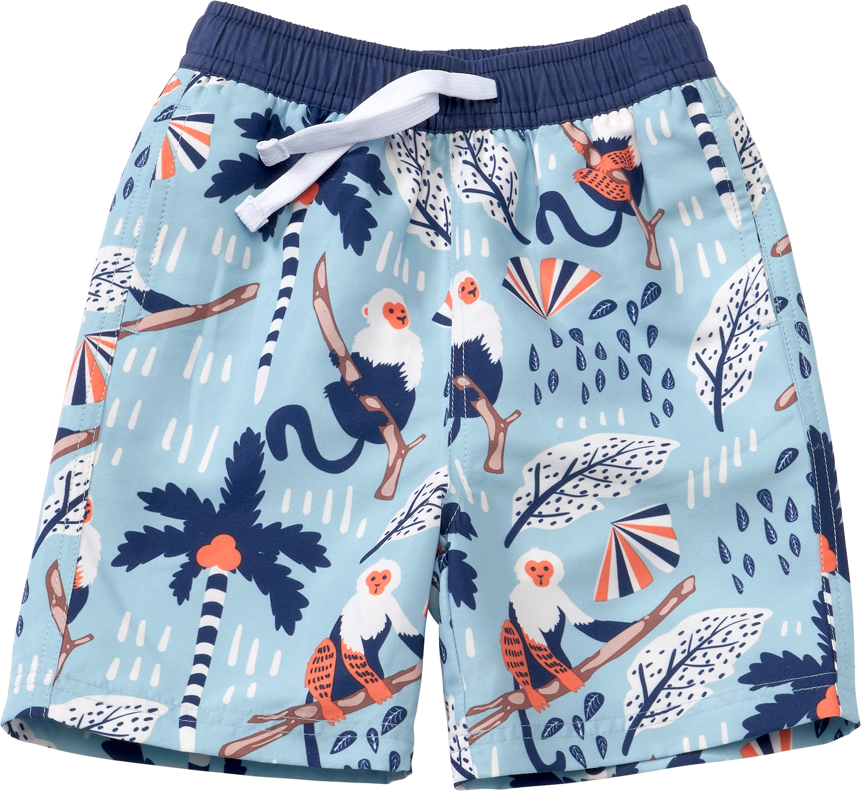 Badehose mit Affen-Muster, blau, Gr. 122/128