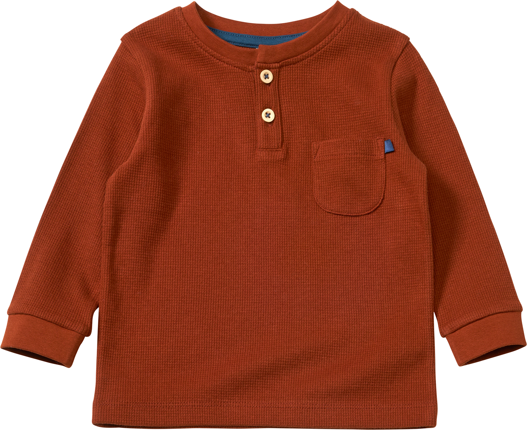 Langarmshirt mit Waffel-Struktur, braun, Gr. 104
