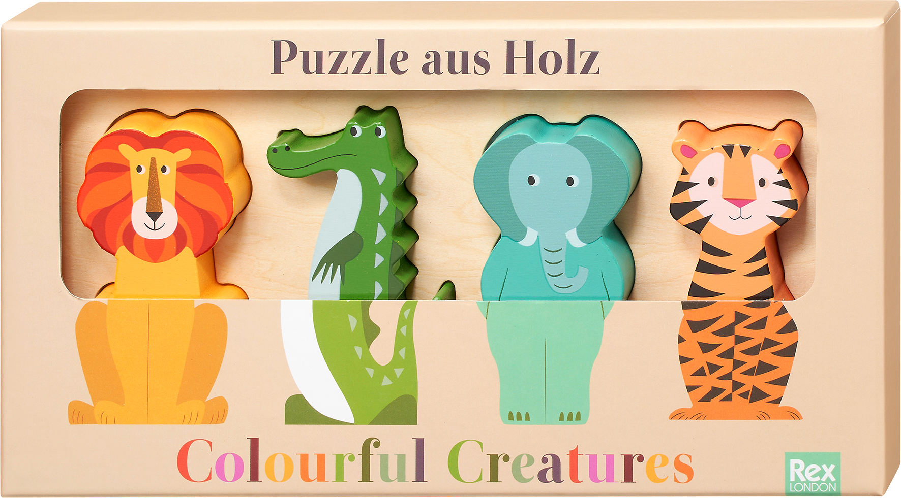 Puzzle aus Holz "Colourful Creatures"