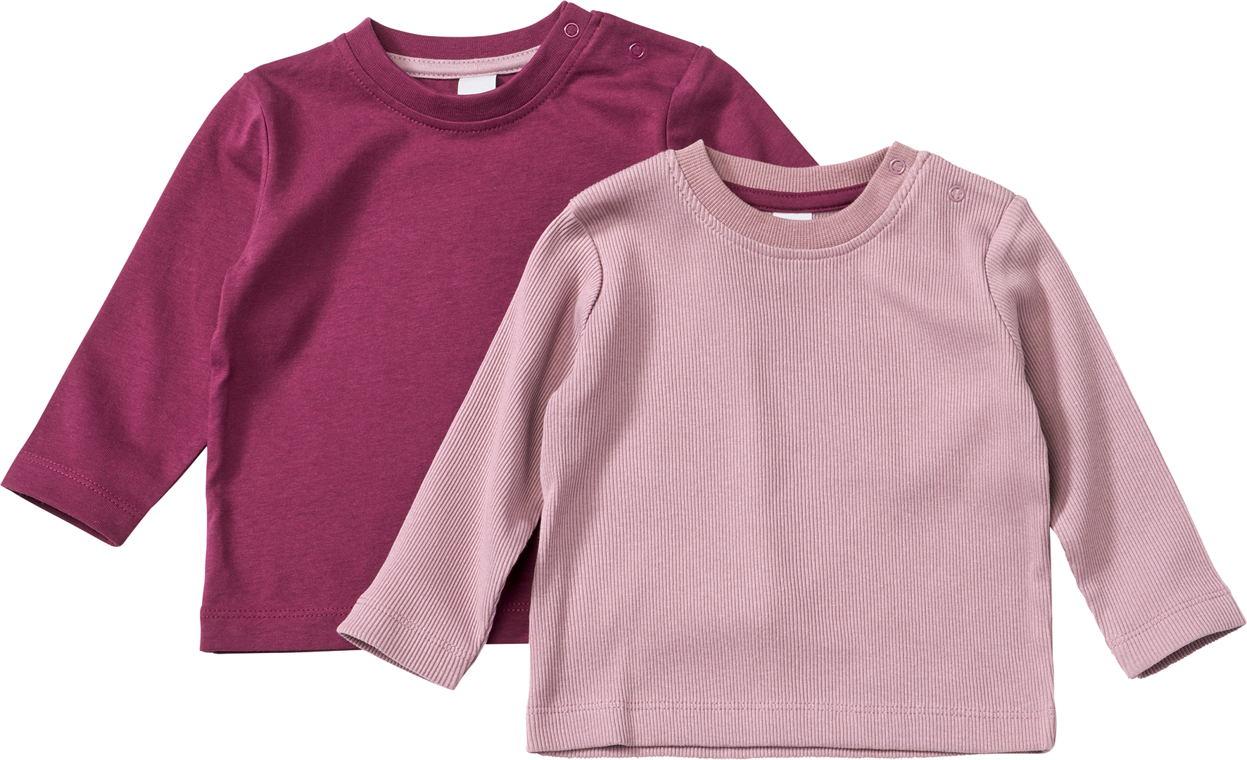 Langarmshirts, rosa + lila, Gr. 86