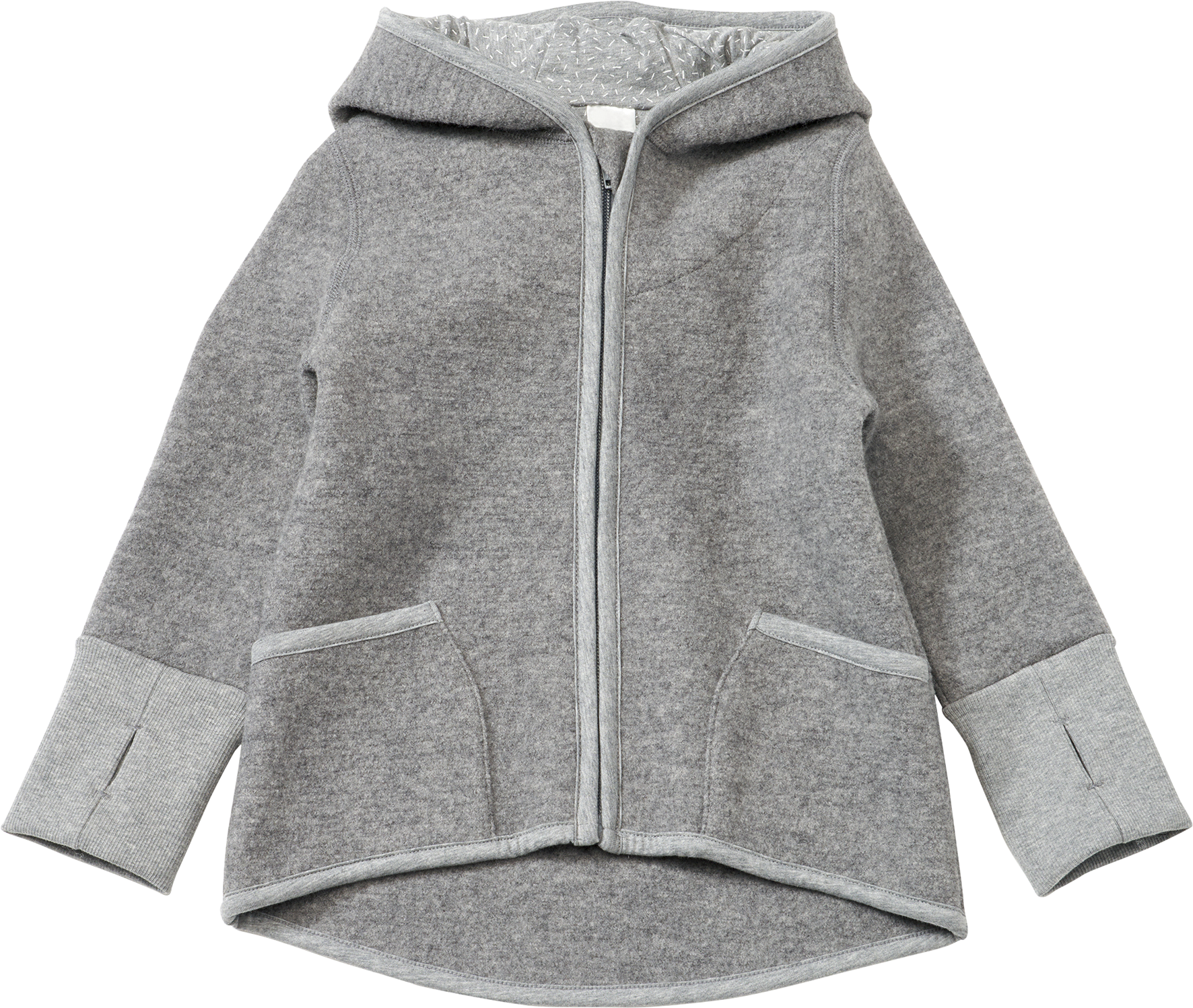 Walkjacke aus Bio-Wolle, grau, Gr. 110/116