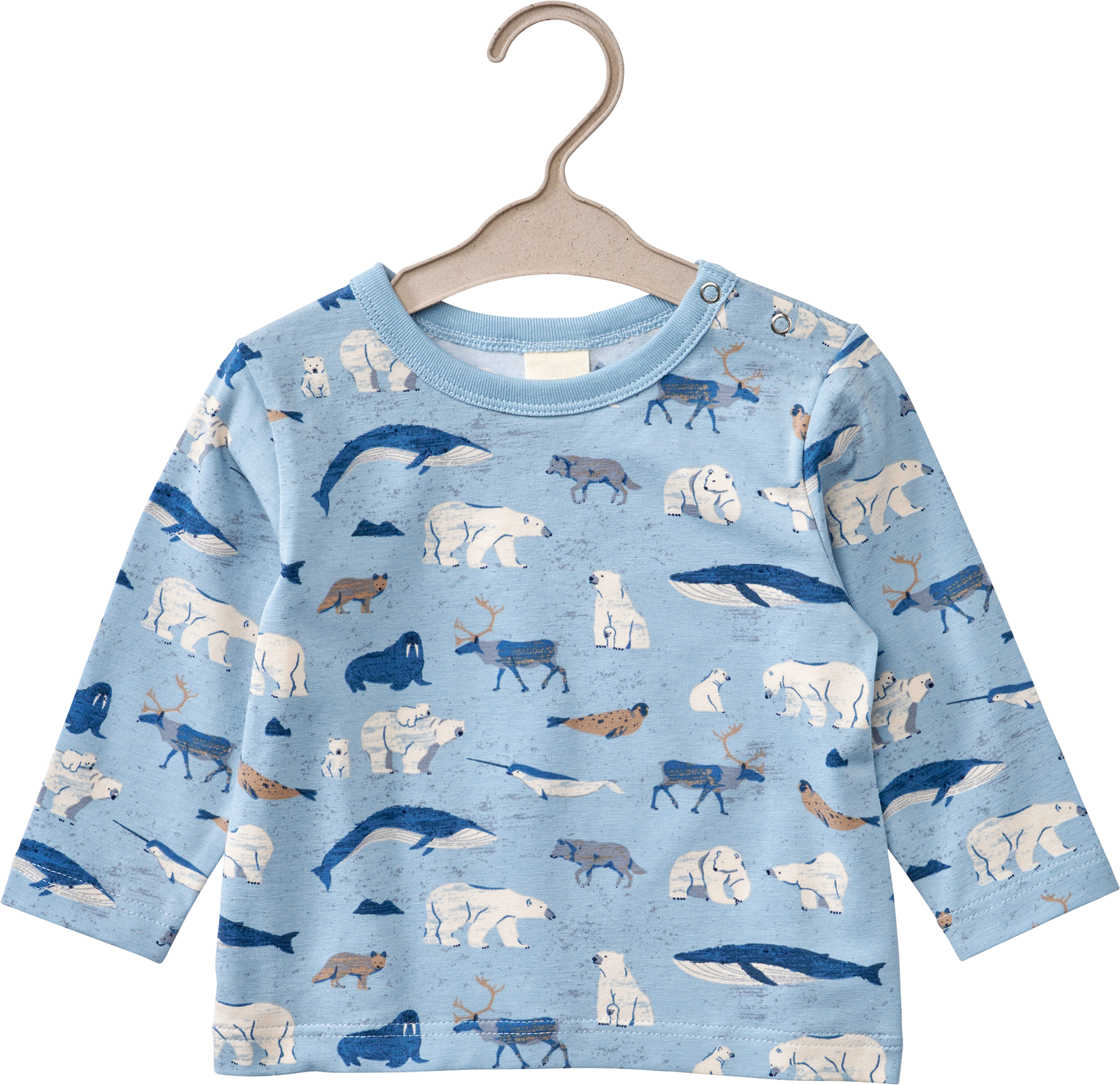 Langarmshirt Pro Climate mit Eisbären-Muster, blau, Gr. 86