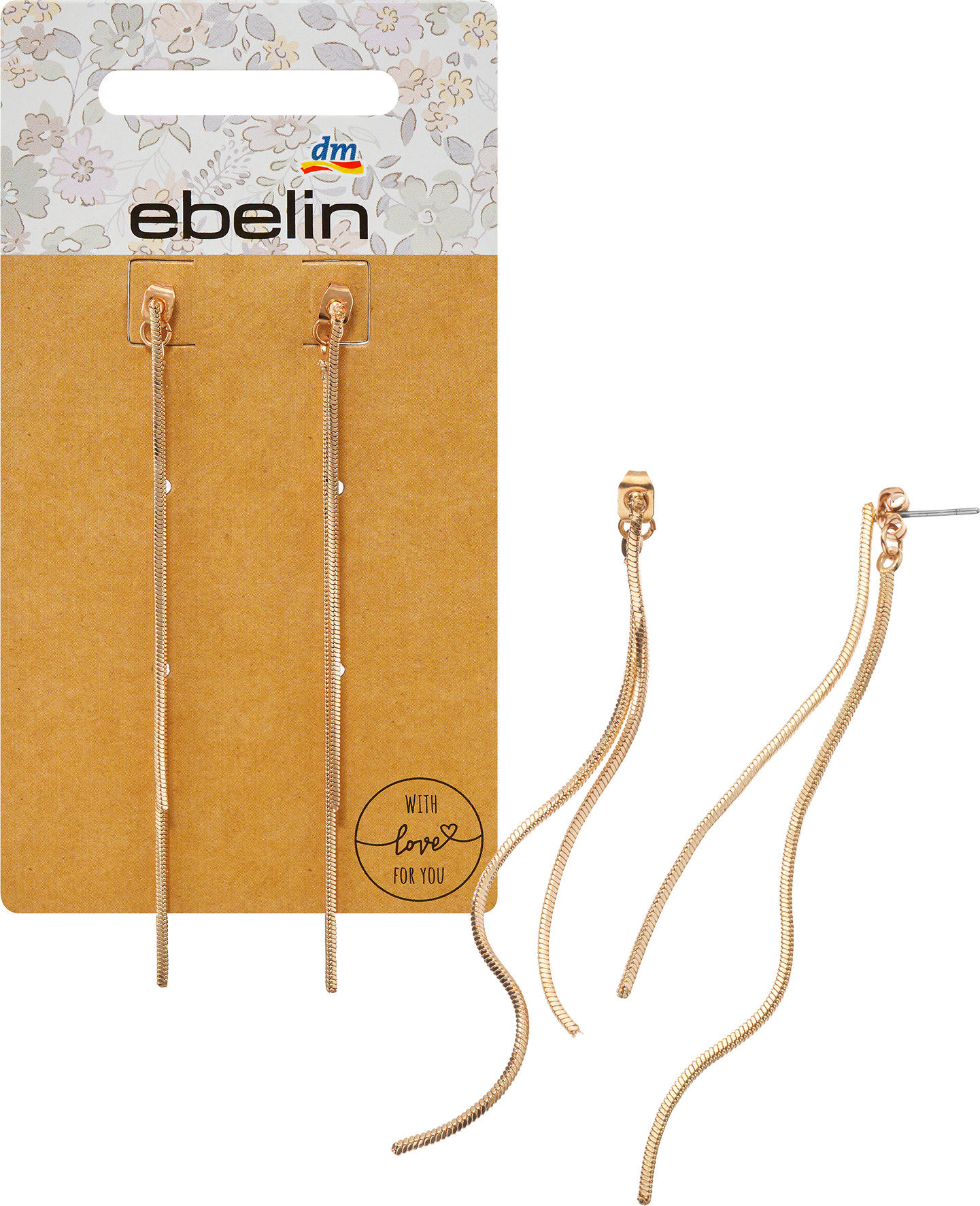 Ohrstecker länglich, Gold-Optik