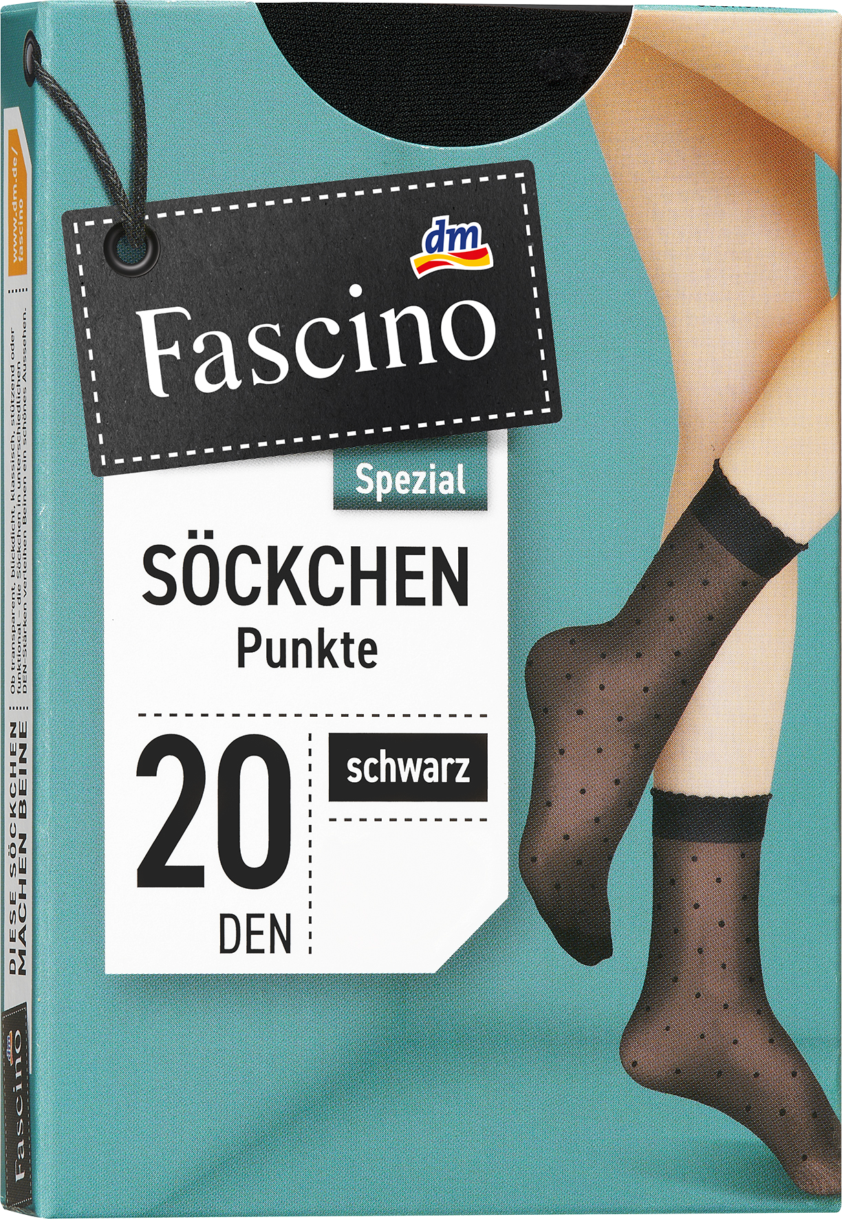 Söckchen mit Punkte-Muster schwarz Gr. 35-38, 20 DEN