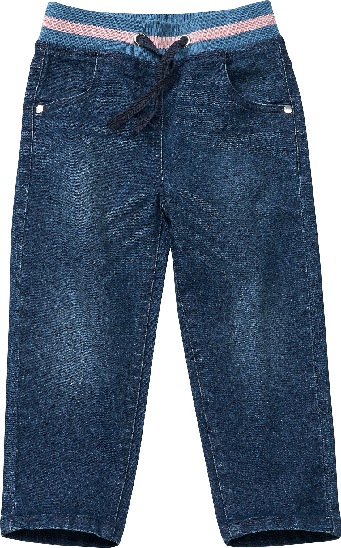 Jeans mit geradem Schnitt & Rippbund, blau, Gr. 98