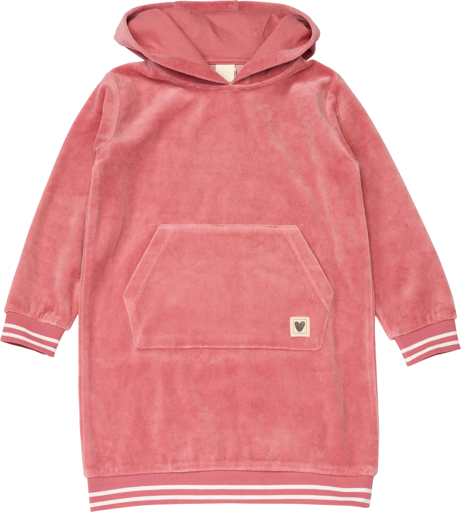 Kleid aus Velours mit Kapuze, rosa, Gr. 110