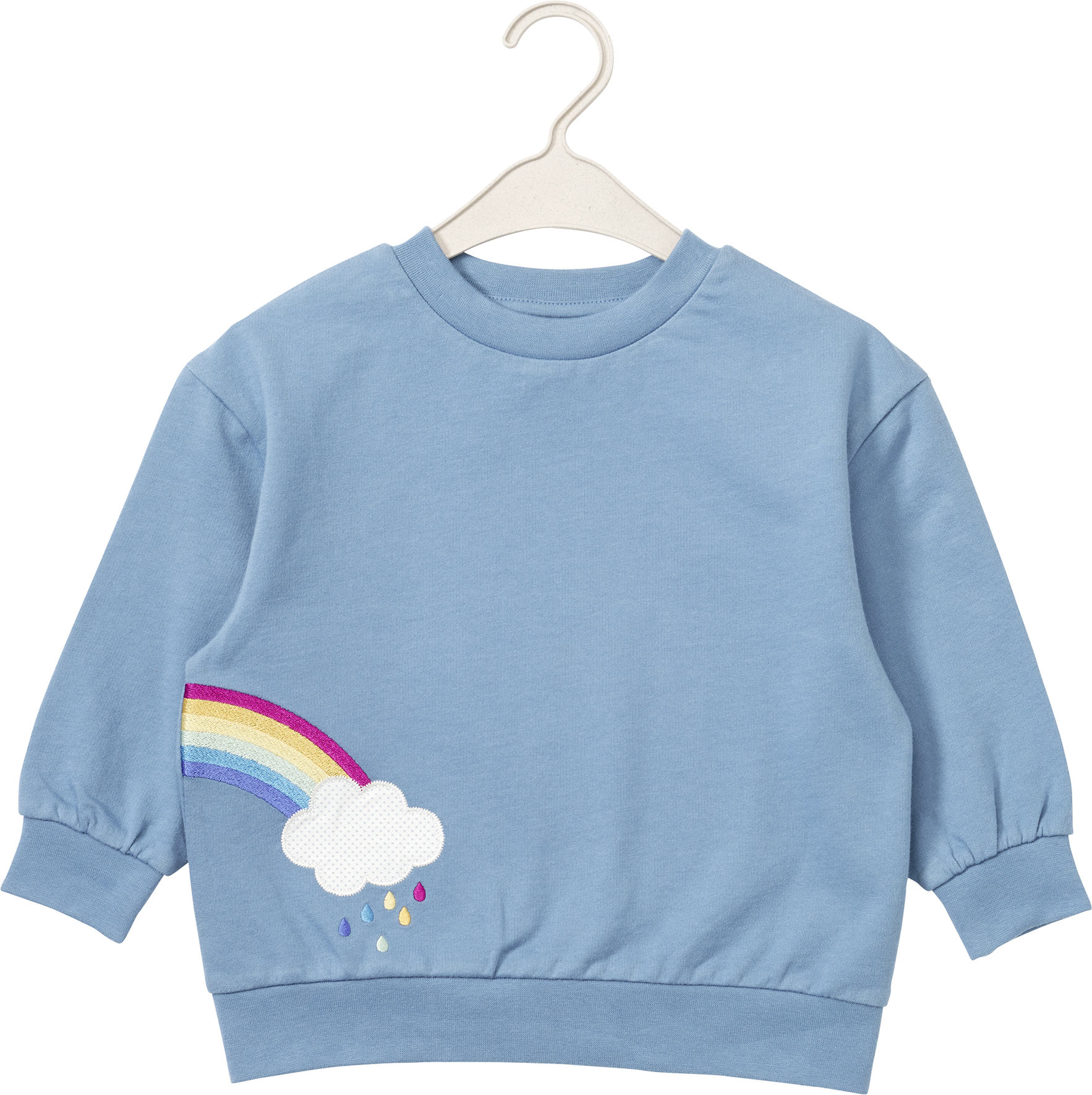 Sweatshirt mit Regenbogen-Motiv, blau, Gr. 92