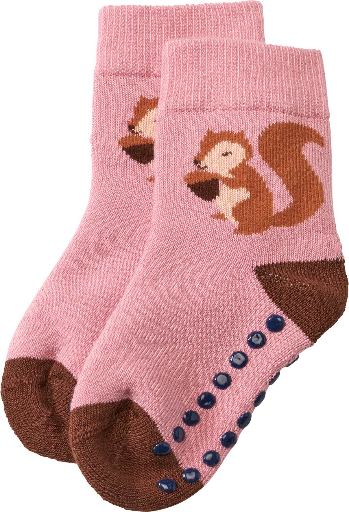 ABS Socken mit Eichhörnchen-Motiv, rosa, Gr. 19/22