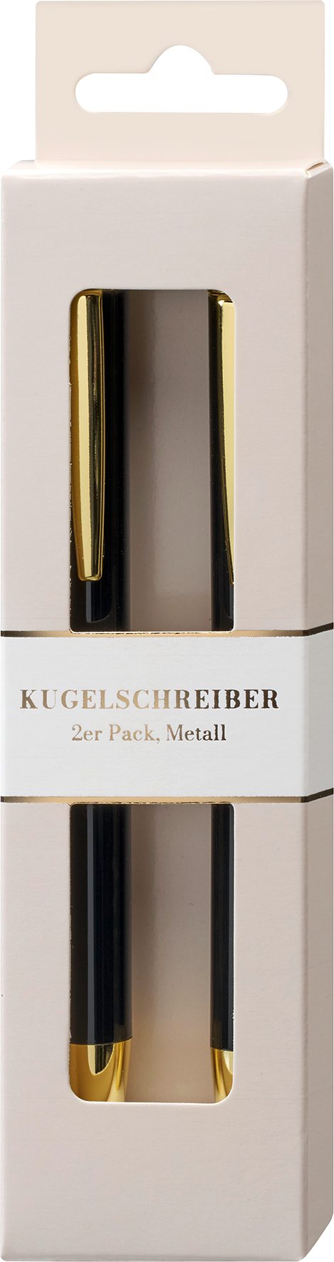 Kugelschreiber-Set aus Metall, schwarz/gold