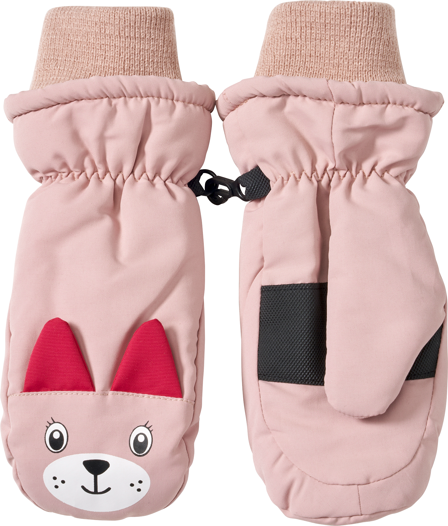 Handschuhe mit Katzen-Motiv, rosa, Gr. 3