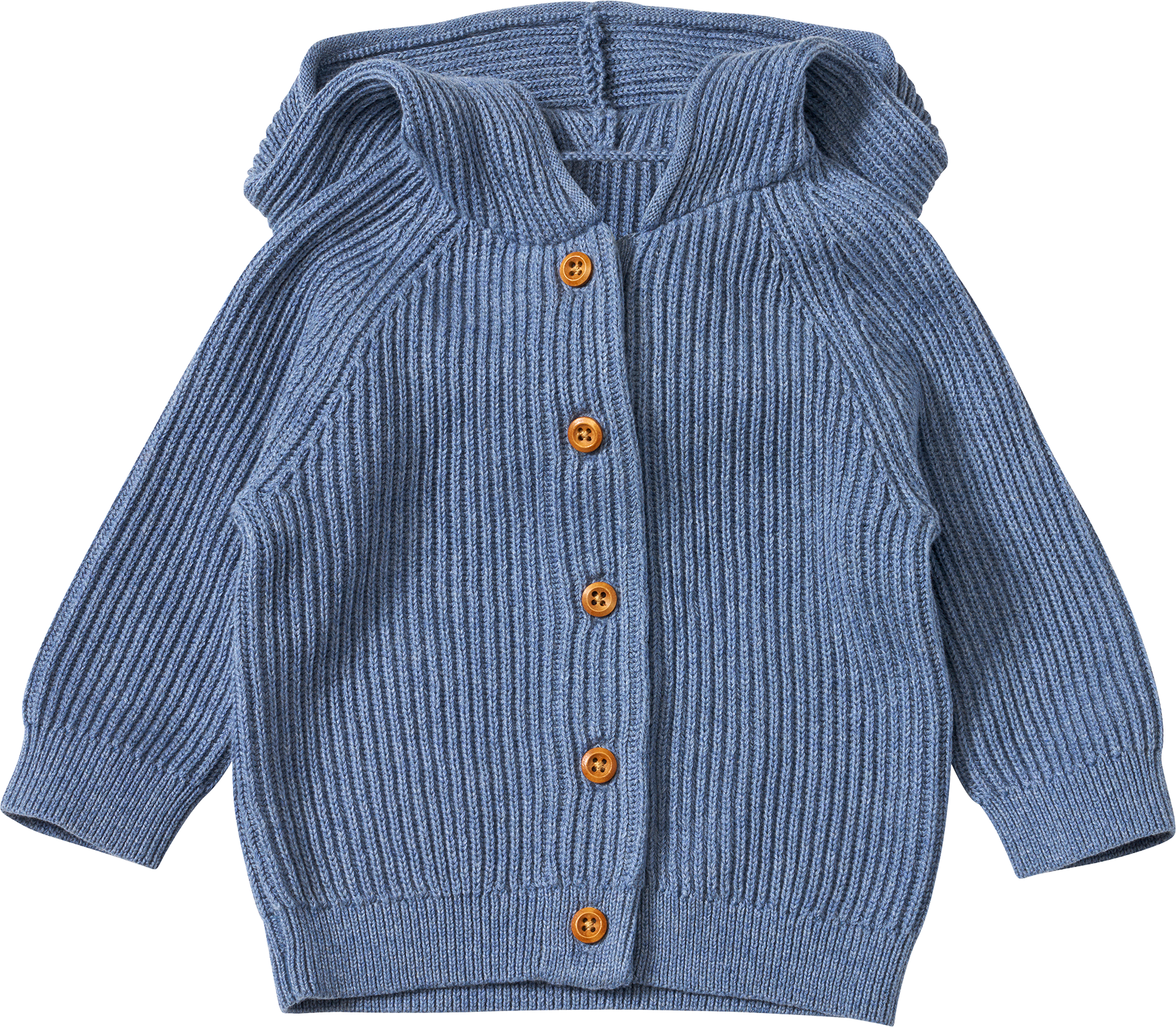 Strickjacke mit Kapuze, blau, Gr. 62