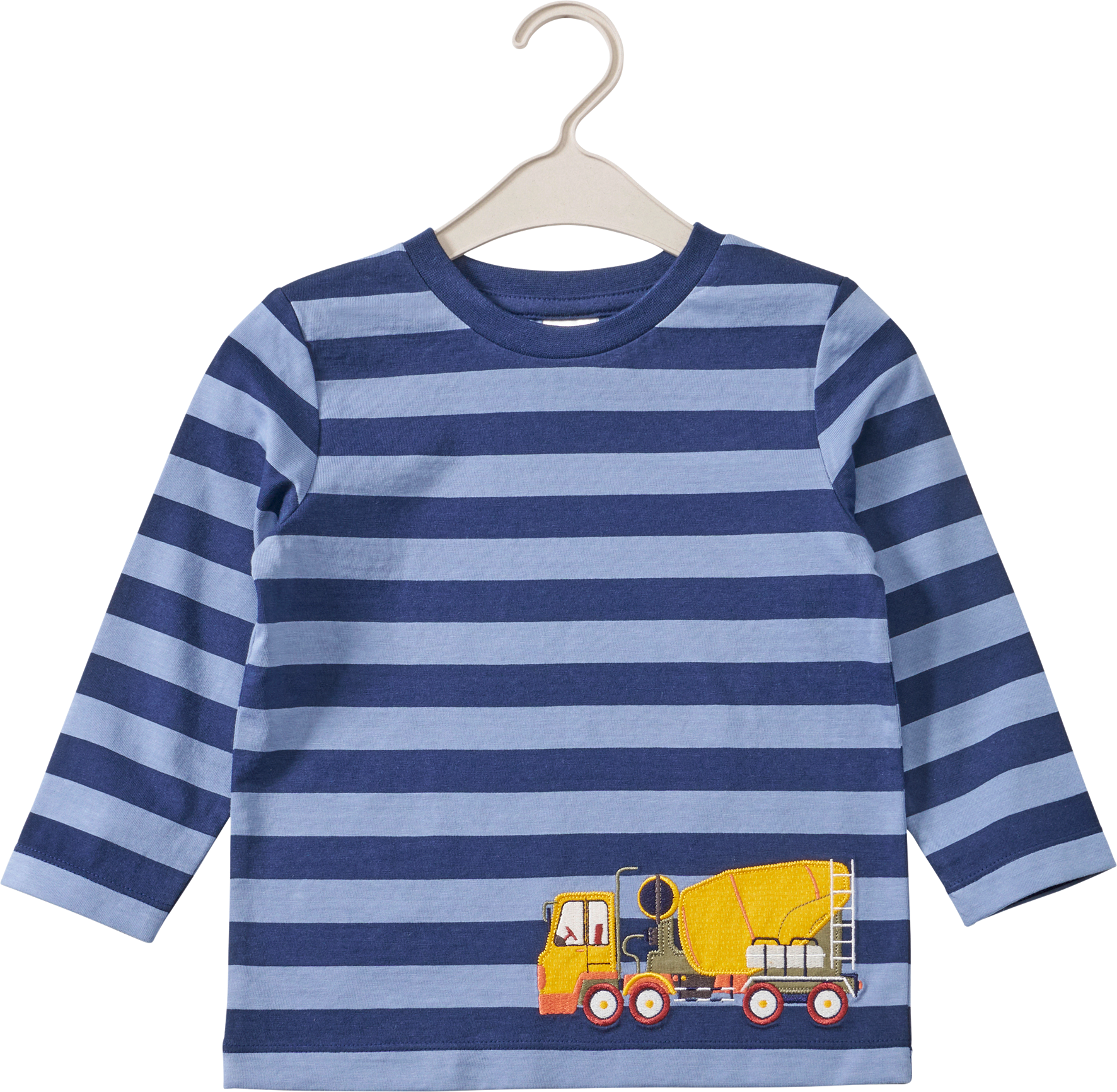 Sweatshirt mit Baustellenfahrzeug-Applikation, blau, Gr. 92