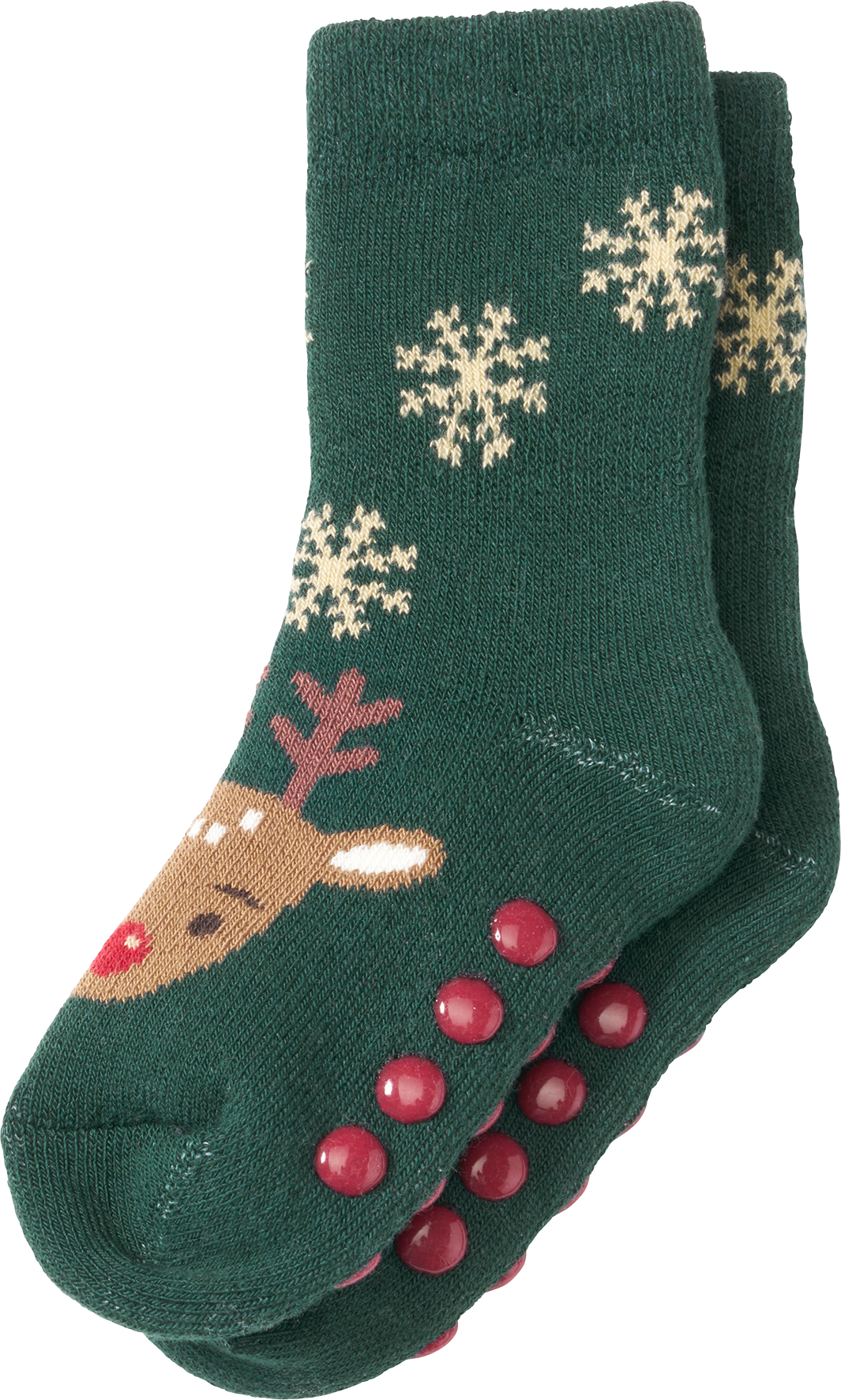 ABS Socken mit Rentier-Motiv, grün, Gr. 19/22