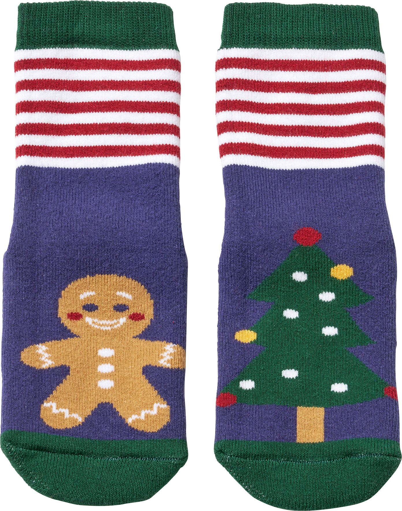 Stoppersocken mit Weihnachts-Motiv, blau & rot, Gr. 19/20