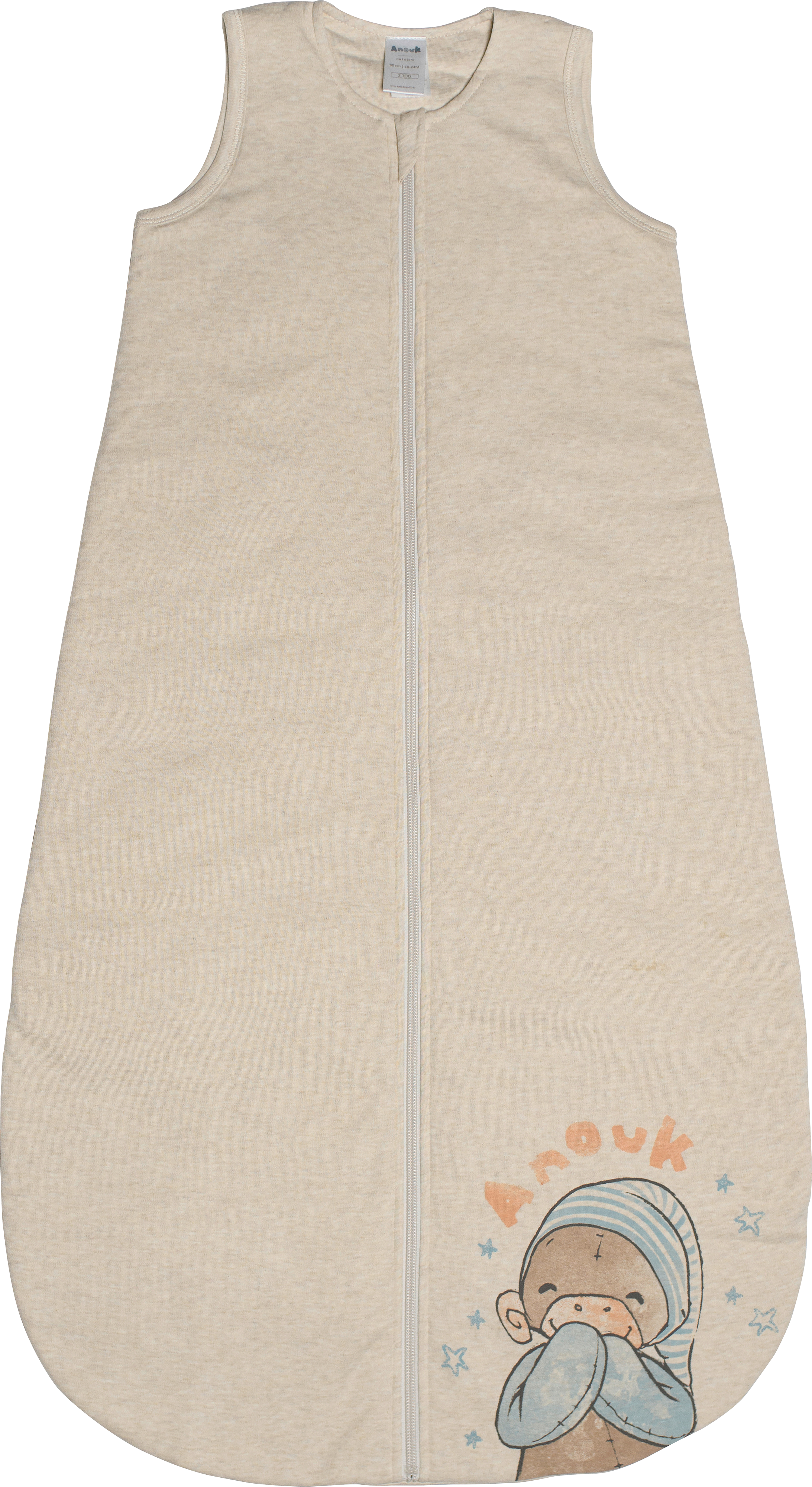 Anouk Schlafsack 2 TOG mit Affi-Motiv, beige, 90 cm