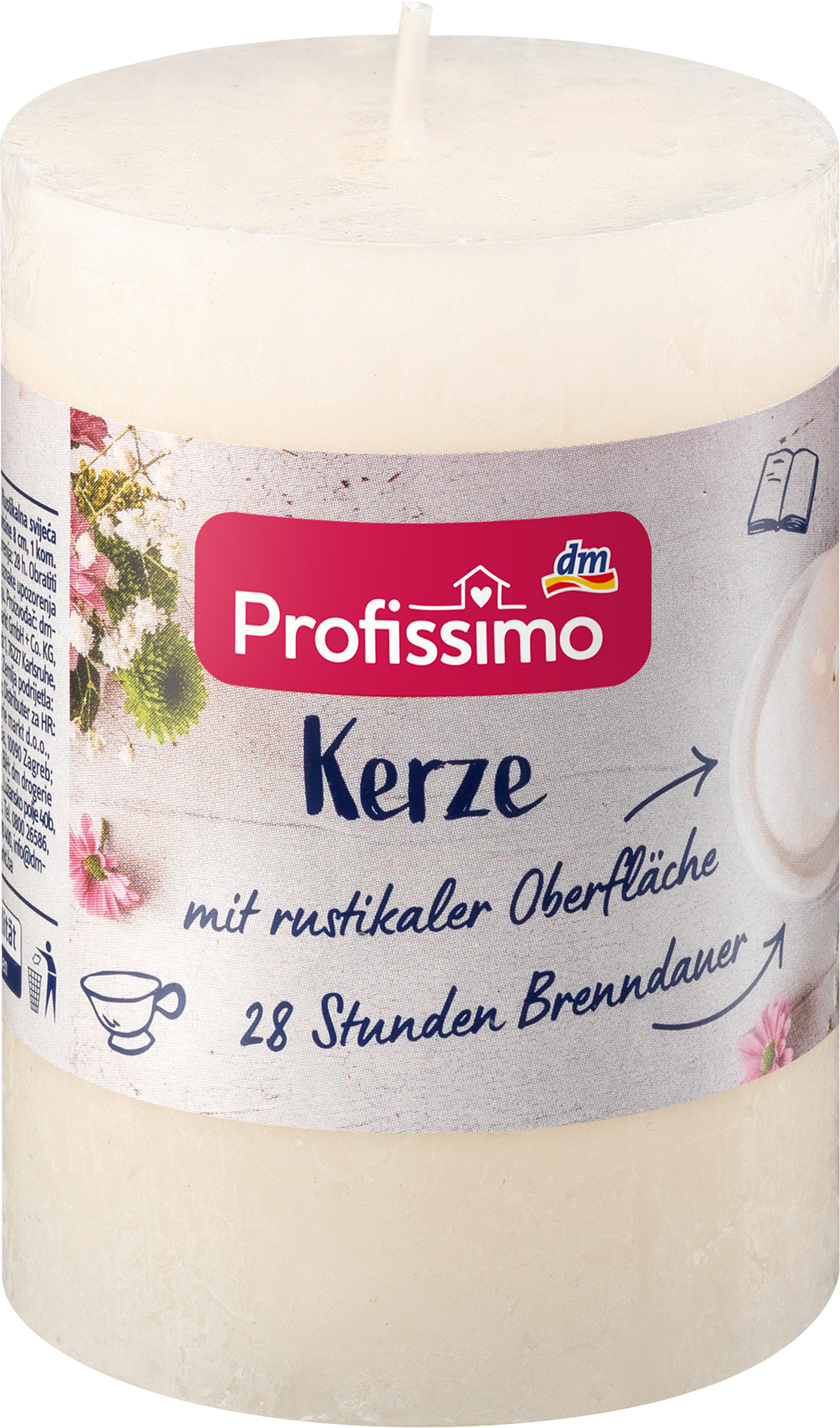 Kerze rustik 80/58 elfenbein