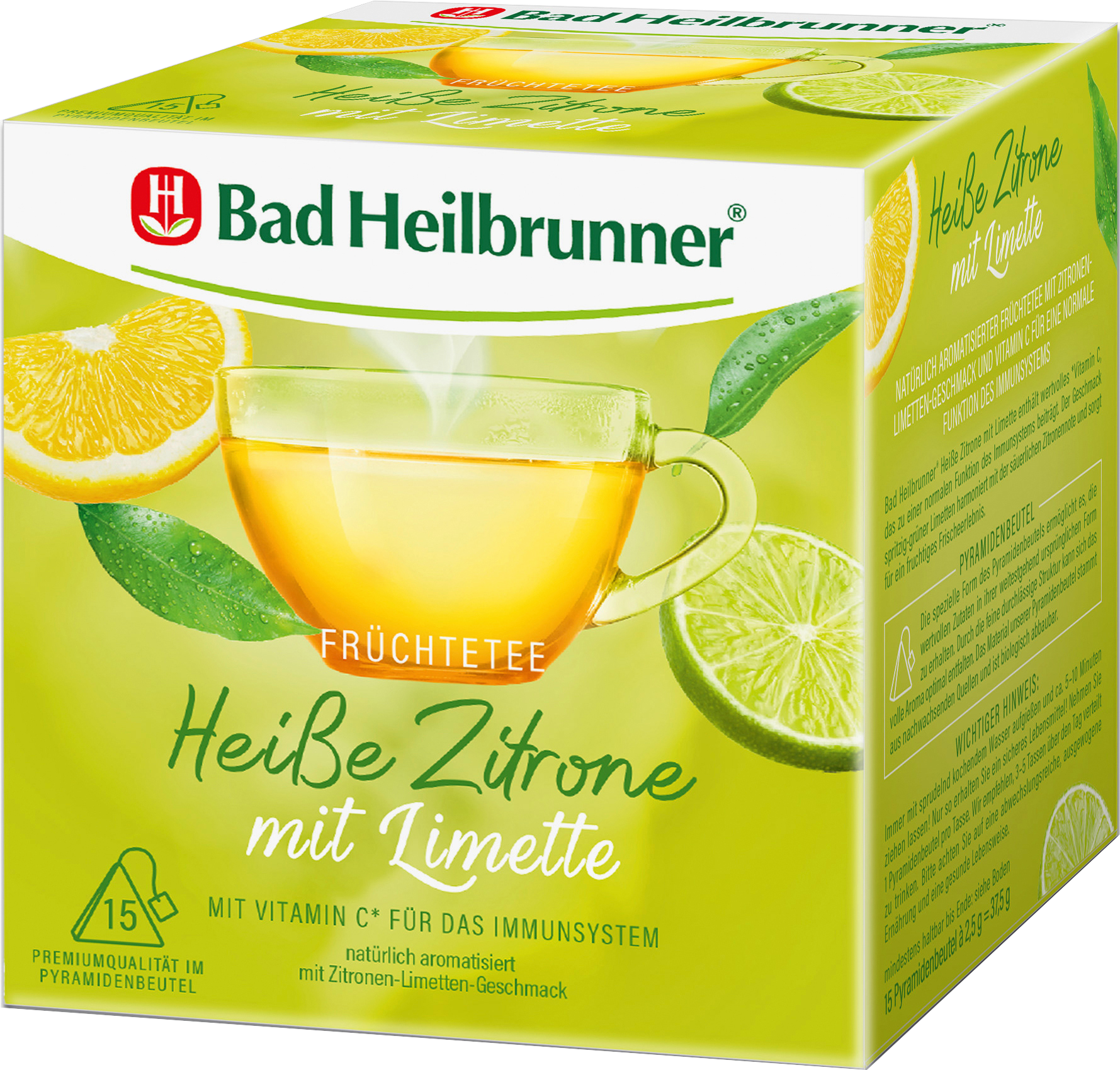 Früchtetee Heiße Zitrone mit Limette (15 Beutel)